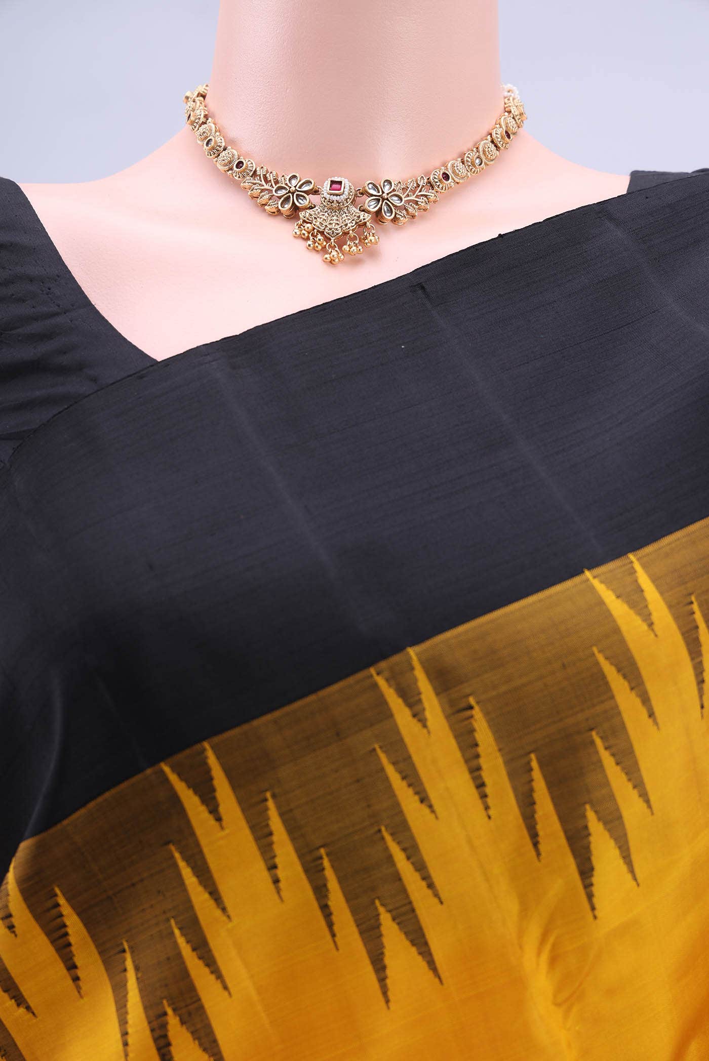 Yellow Kanchipuram Silk Saree