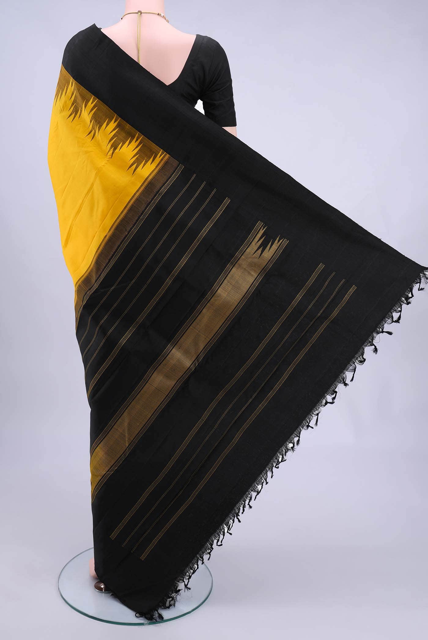 Yellow Kanchipuram Silk Saree