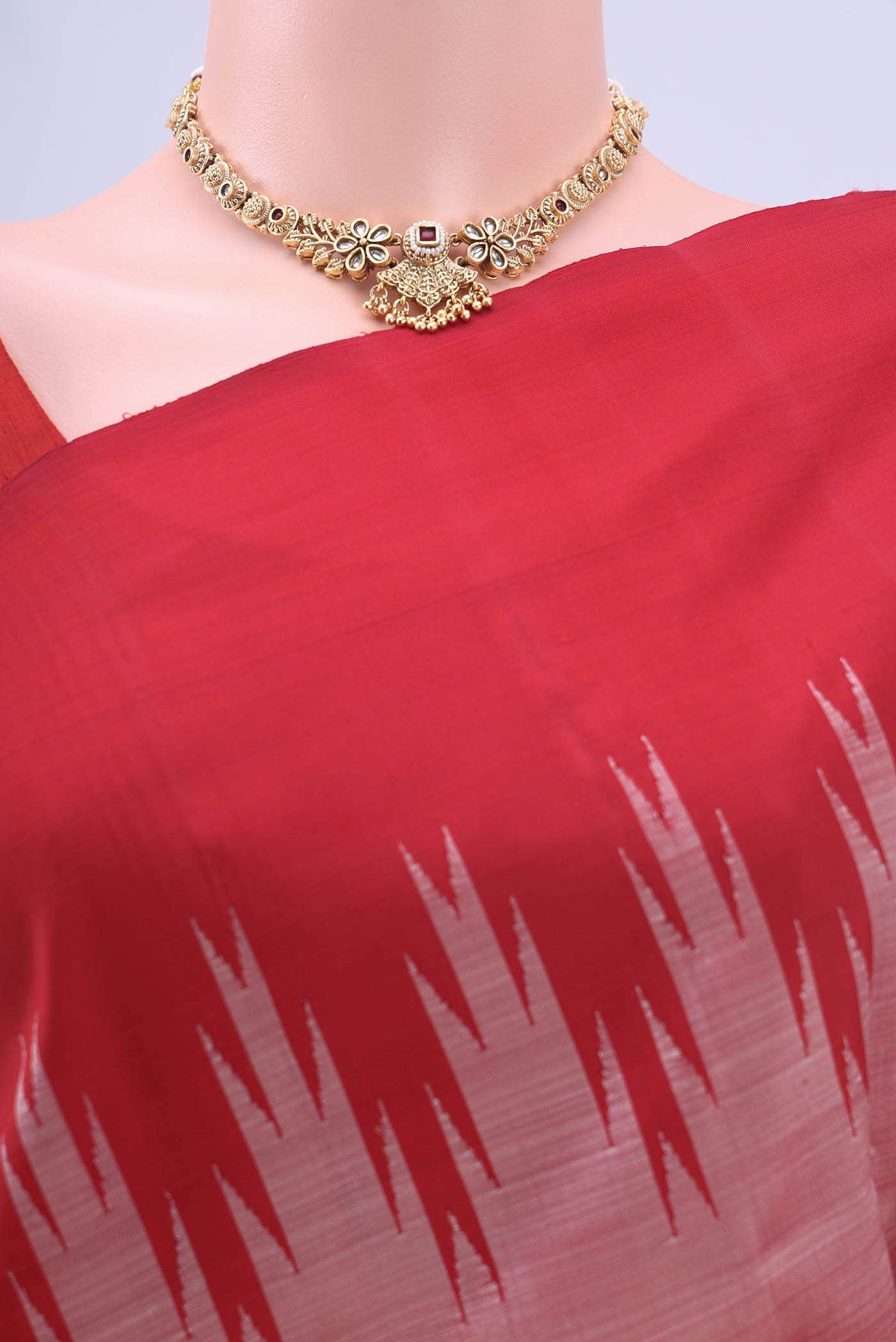 Peach Kanchipuram Silk Saree