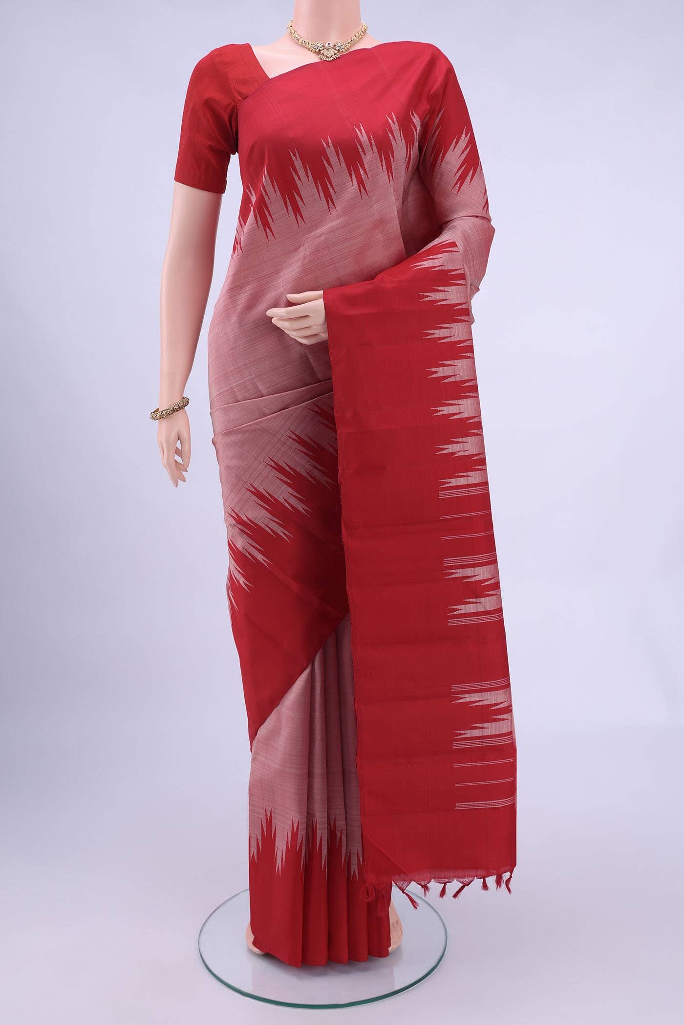 Peach Kanchipuram Silk Saree