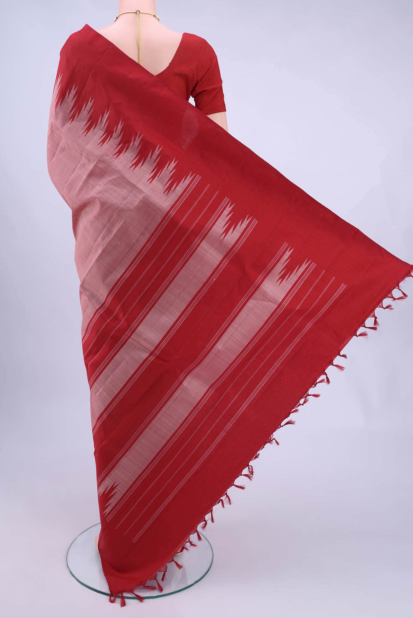 Peach Kanchipuram Silk Saree