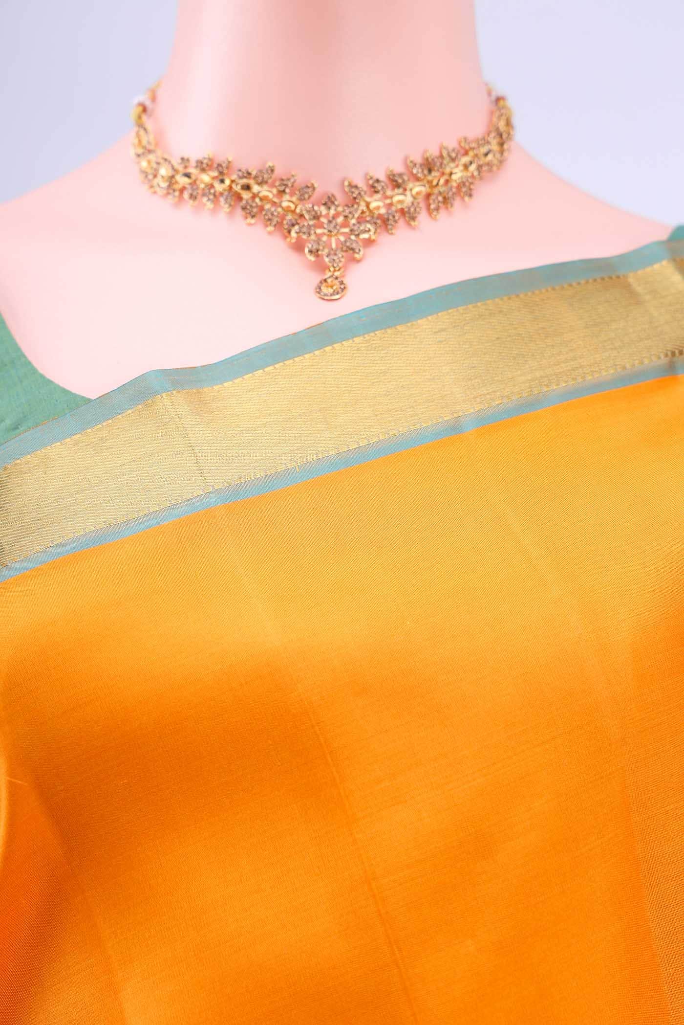Mustard Kanchipuram Silk Saree