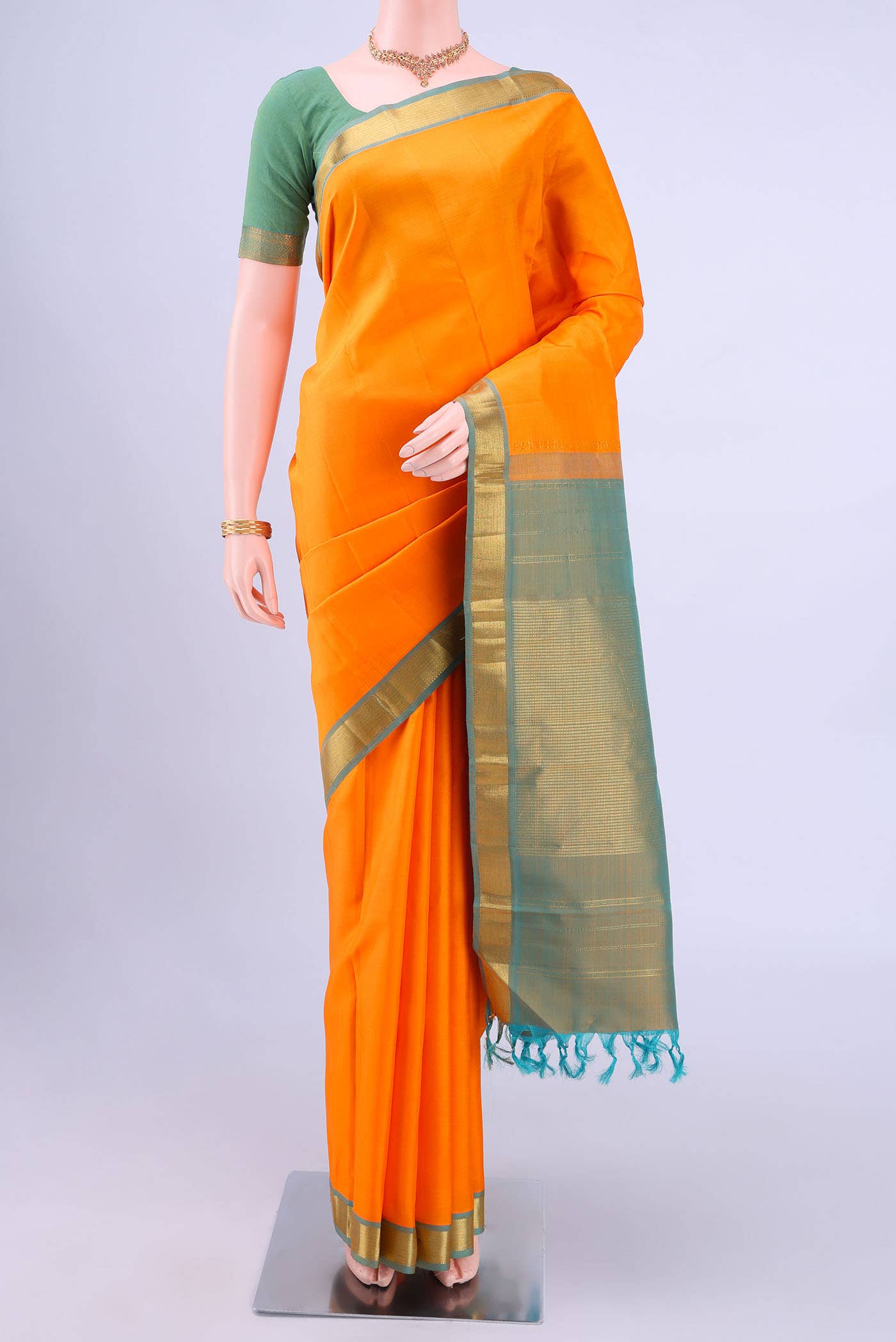 Mustard Kanchipuram Silk Saree