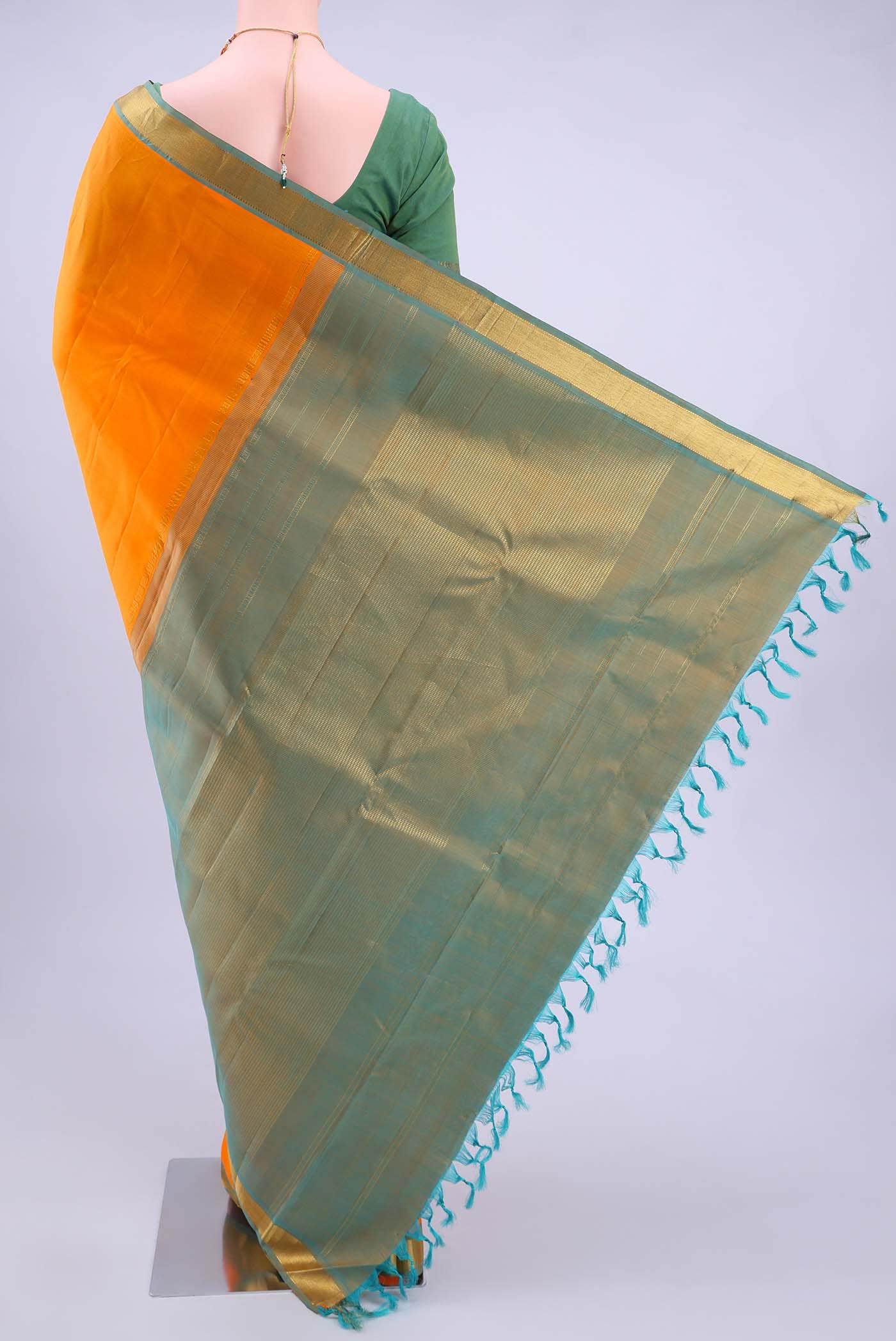 Mustard Kanchipuram Silk Saree