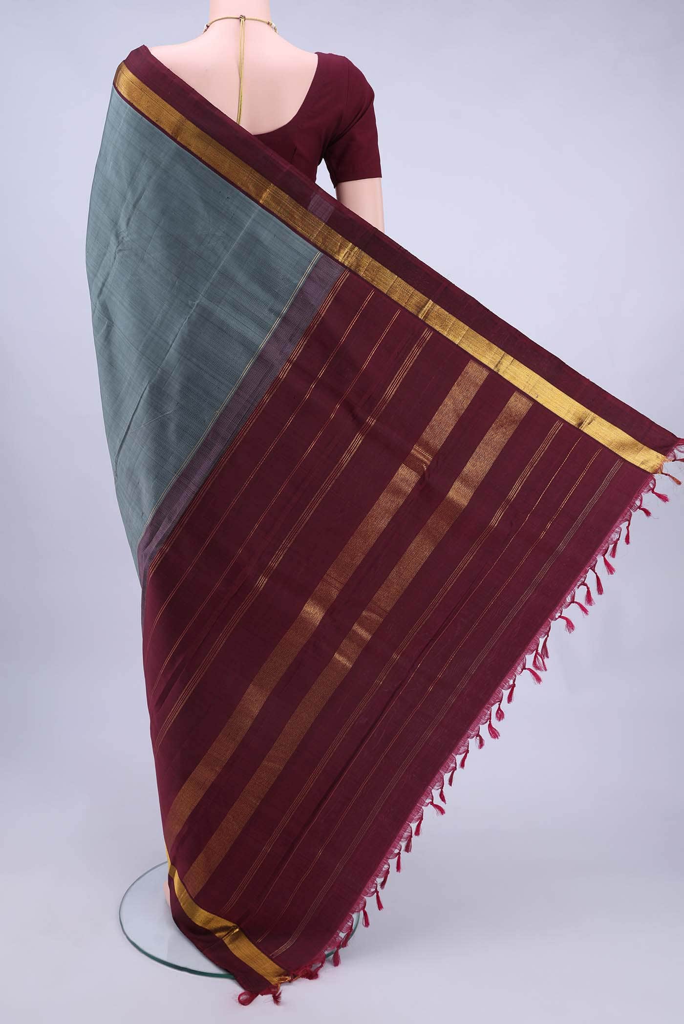 Grey Kanchipuram Silk Saree