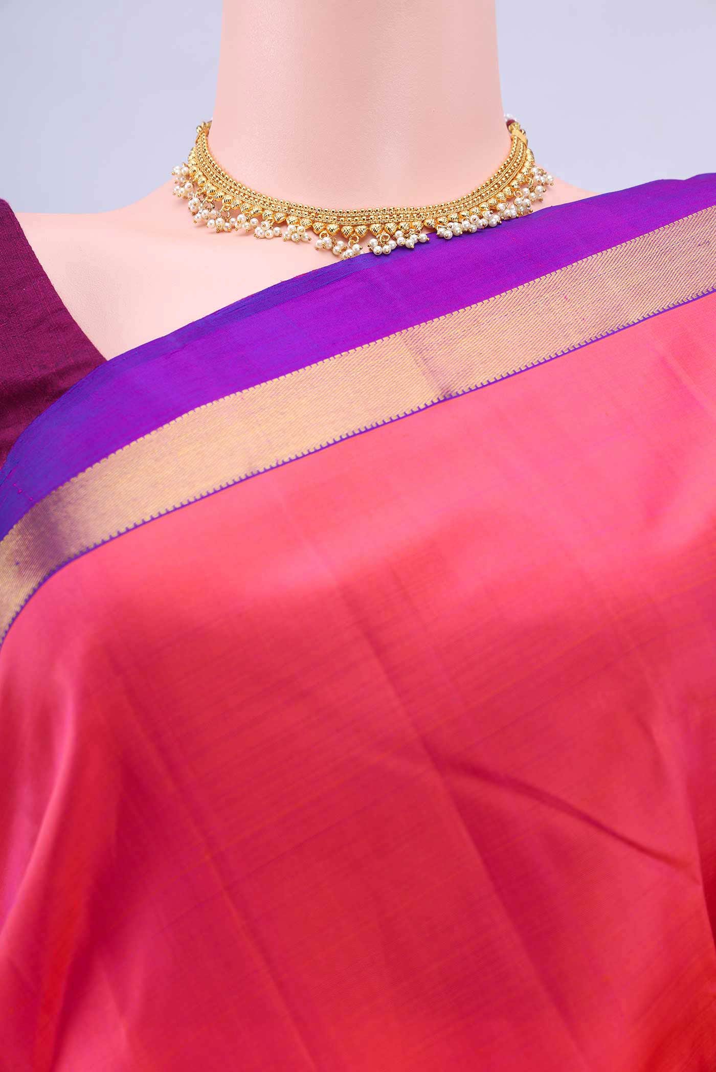 Dark Pink Kanchipuram Silk Saree