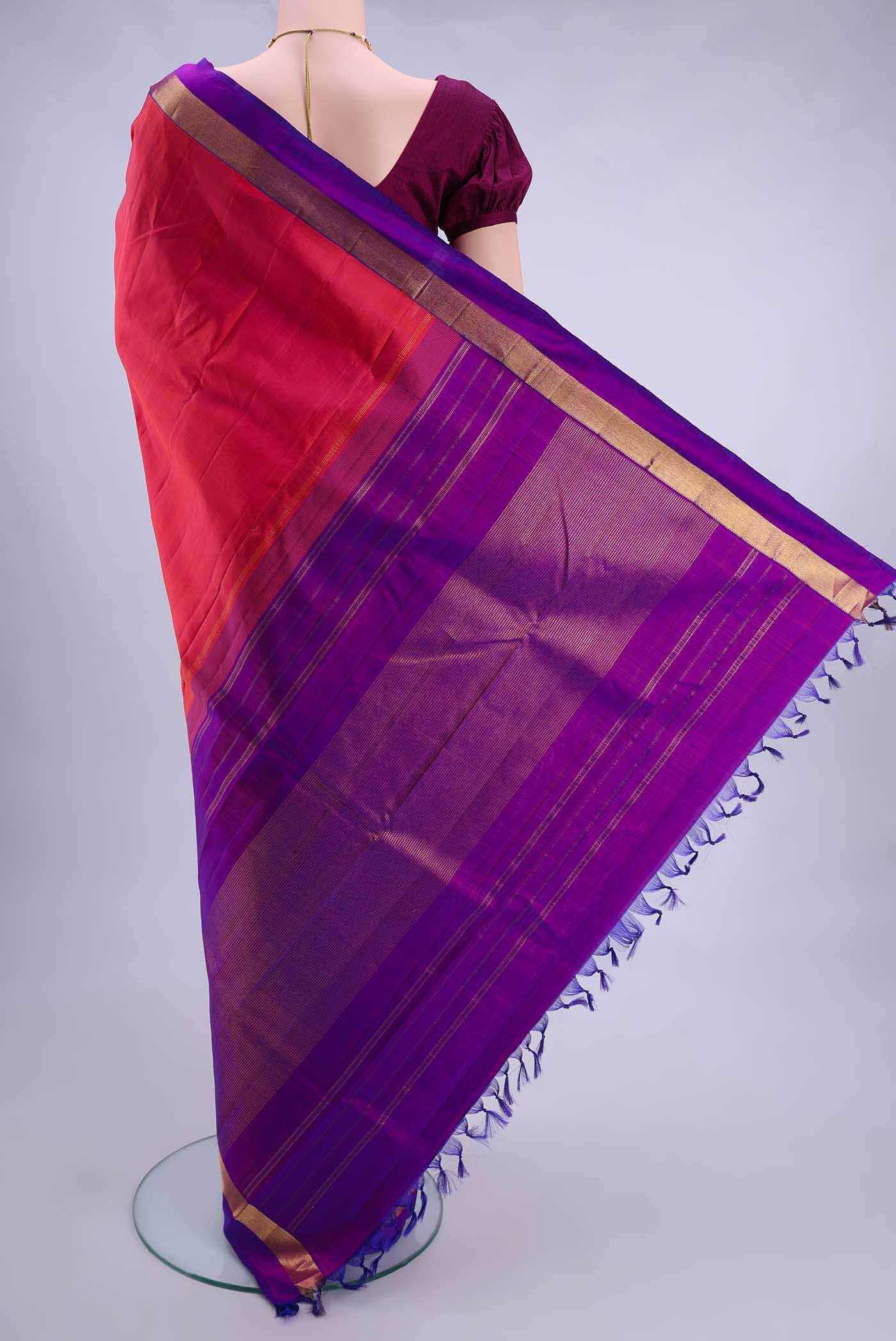 Dark Pink Kanchipuram Silk Saree