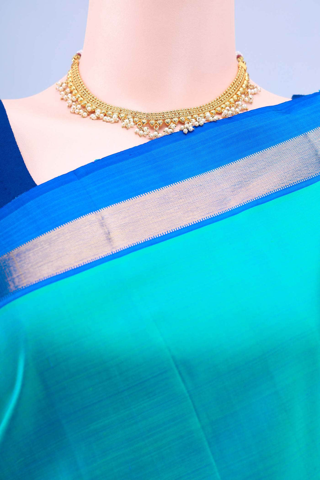 Blue Kanchipuram Silk Saree