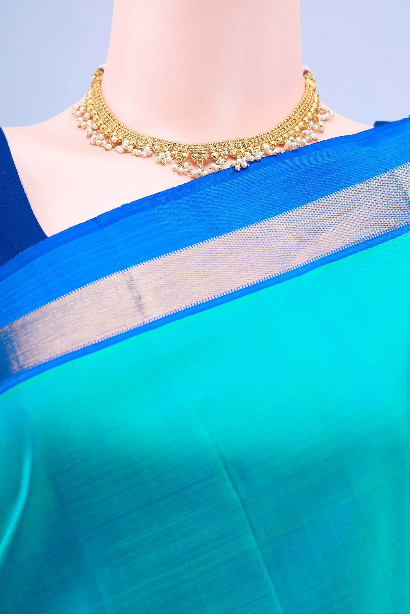 Blue Kanchipuram Silk Saree