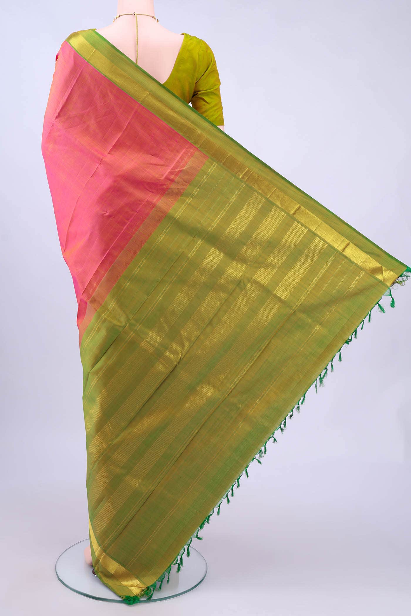 Rose Gold Kanchipuram Silk Saree
