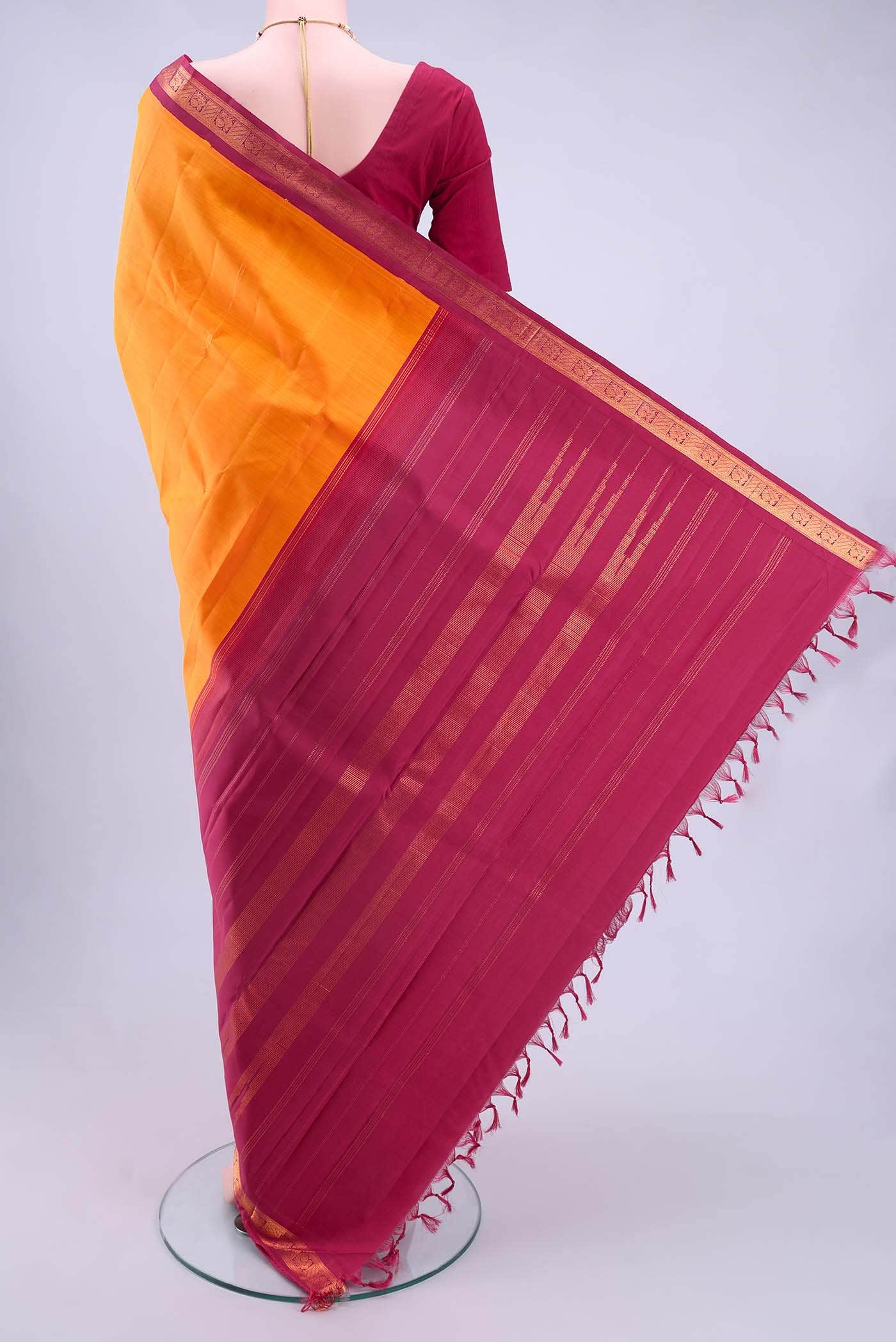 Mustard Kanchipuram Silk Saree