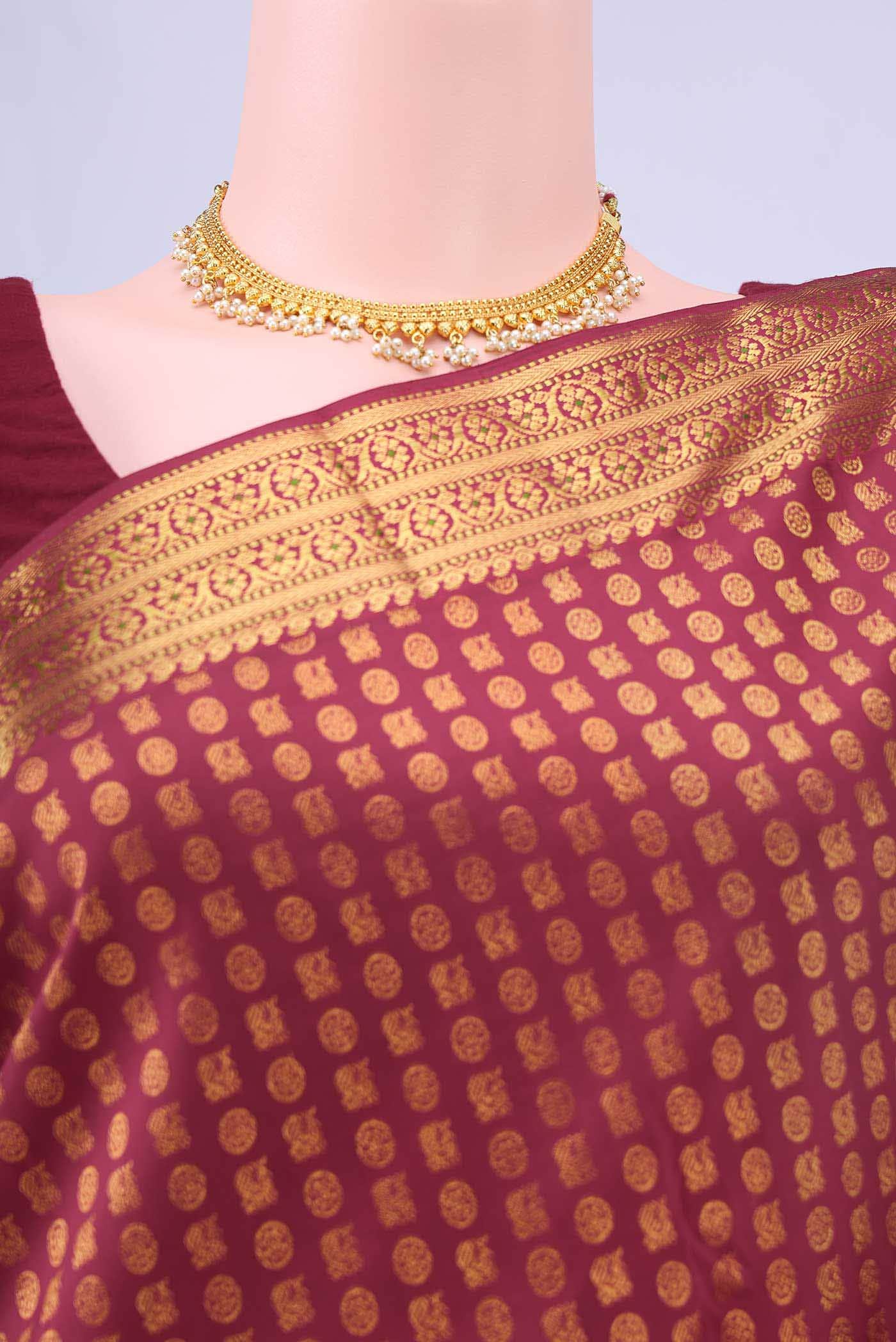 Maroon Kanchipuram Saree