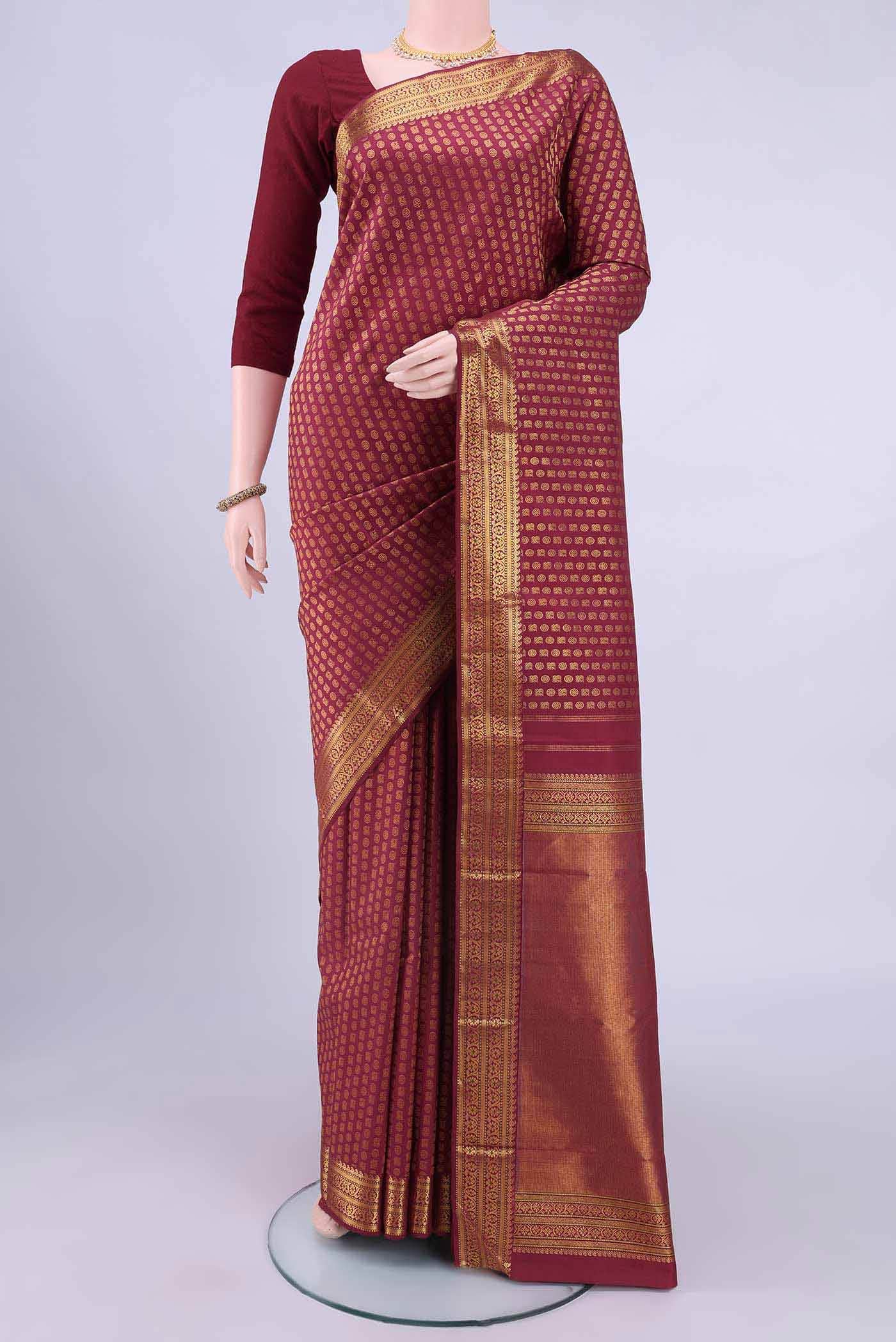 Maroon Kanchipuram Saree