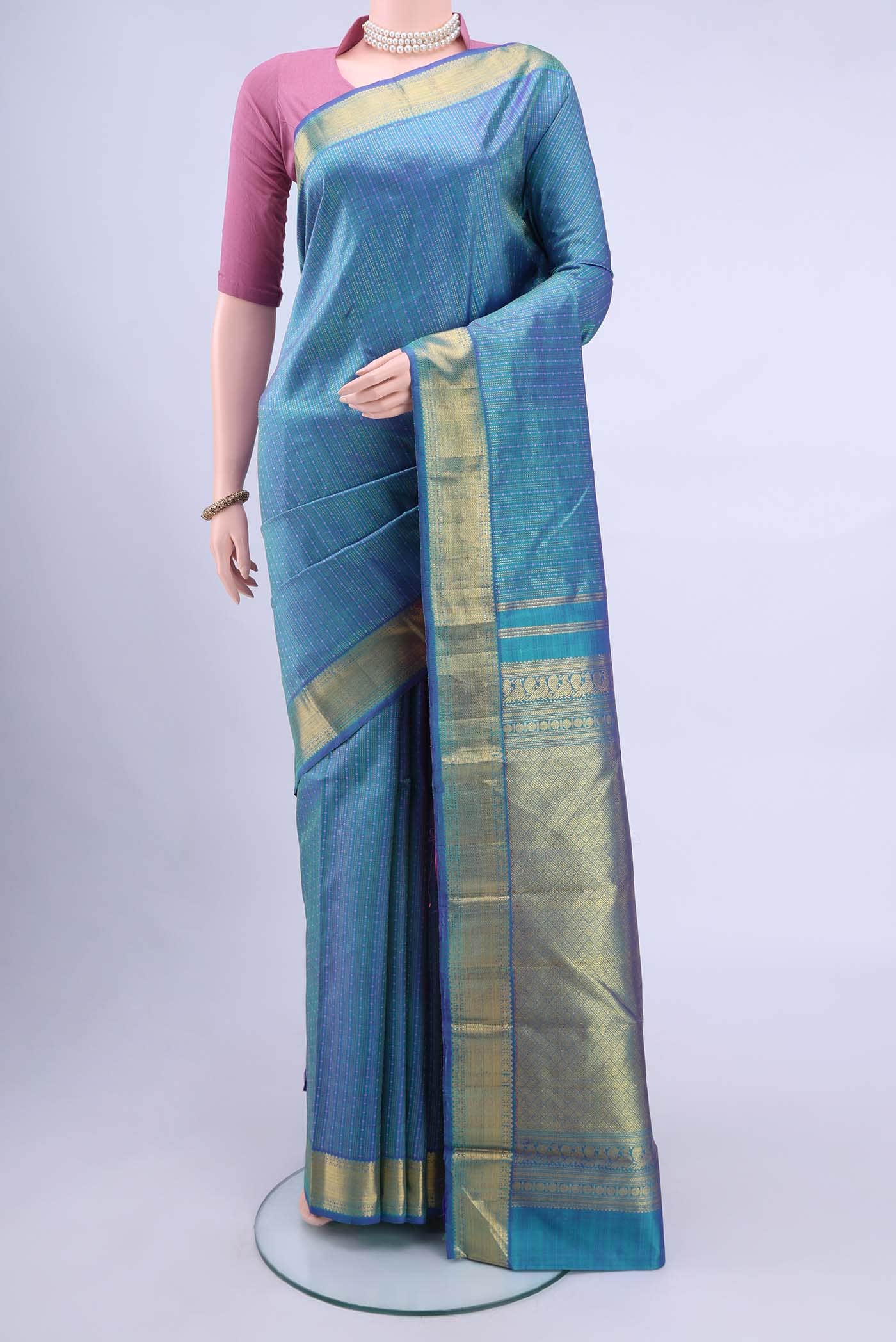 Blue Kanchipuram Silk Saree