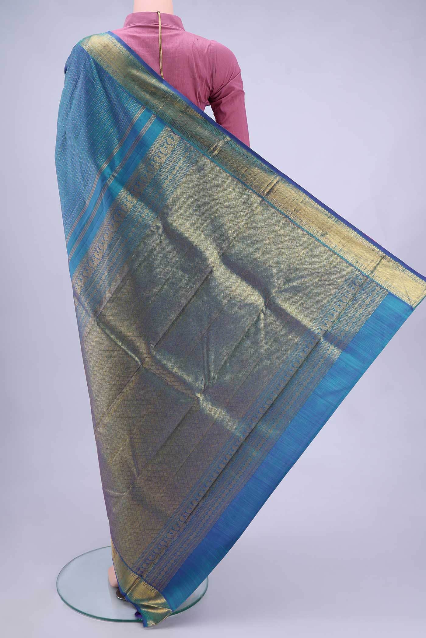 Blue Kanchipuram Silk Saree