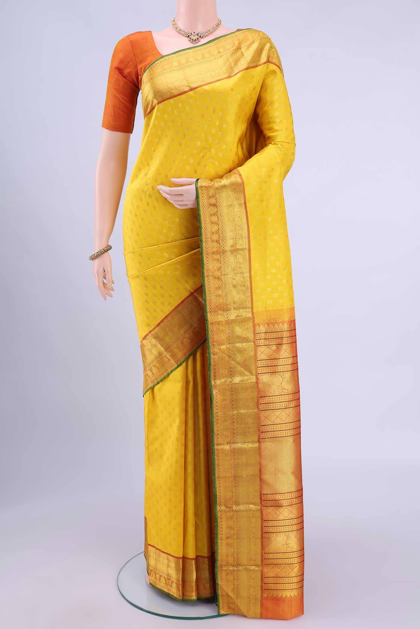 Yellow Kanchipuram Saree