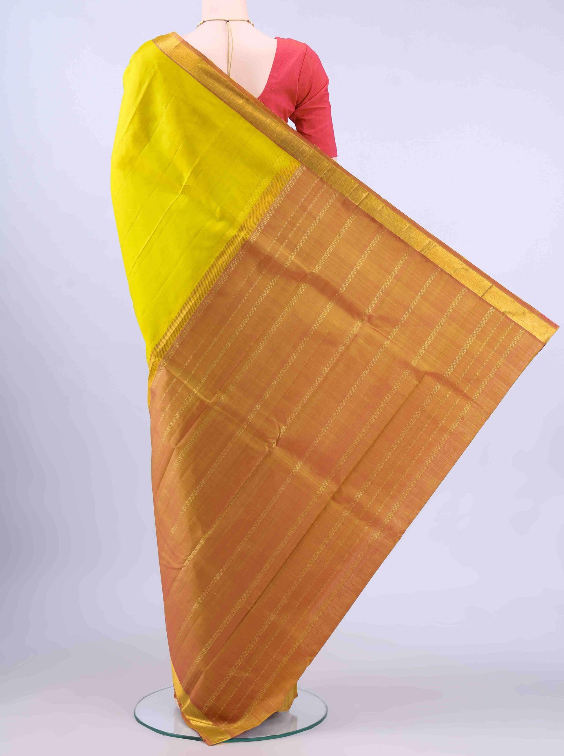 Acid Green Kanchipuram Silk Saree