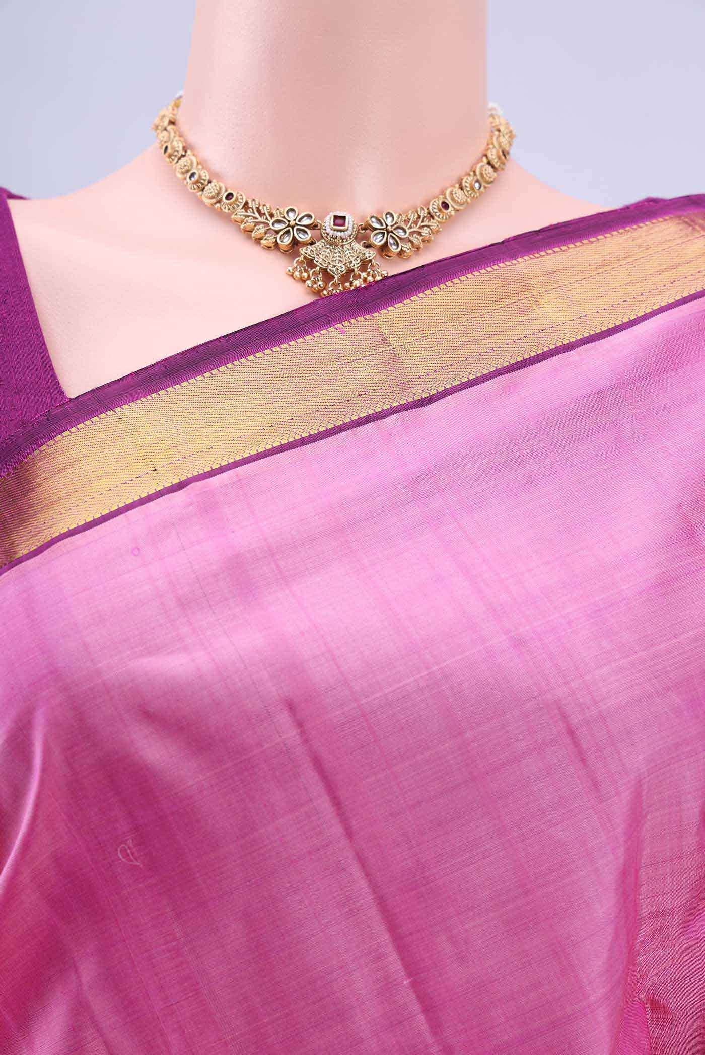 Pink Kanchipuram Silk Saree
