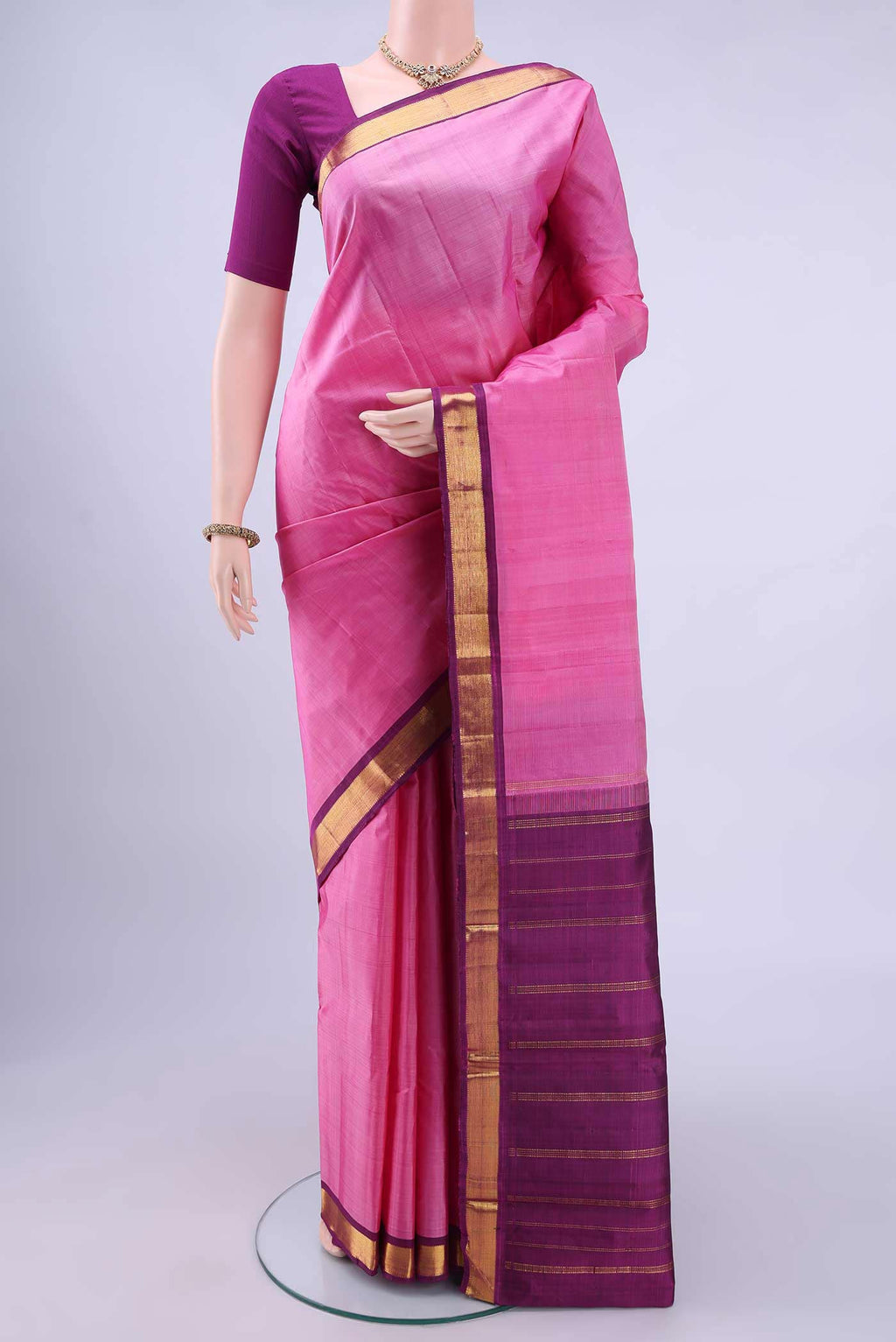 Pink Kanchipuram Silk Saree
