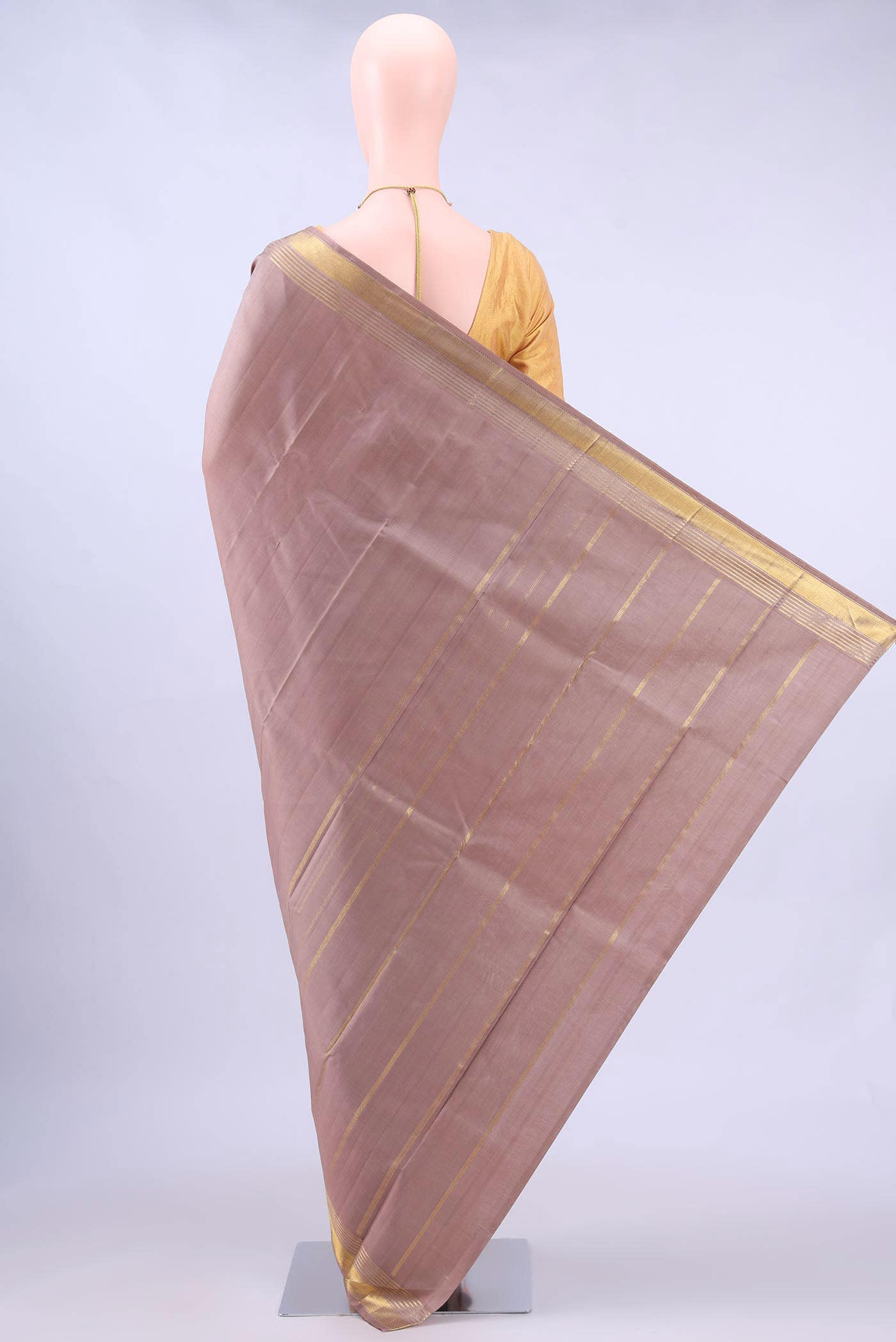 Rose Gold Kanchipuram Silk Saree