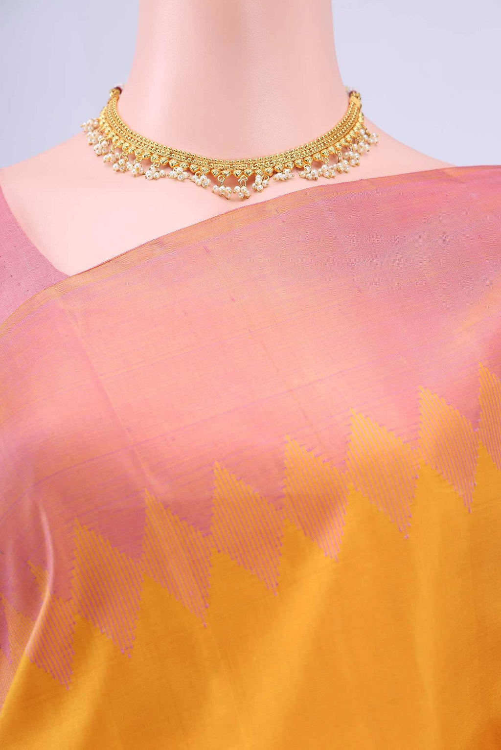 Mustard Kanchipuram Silk Saree
