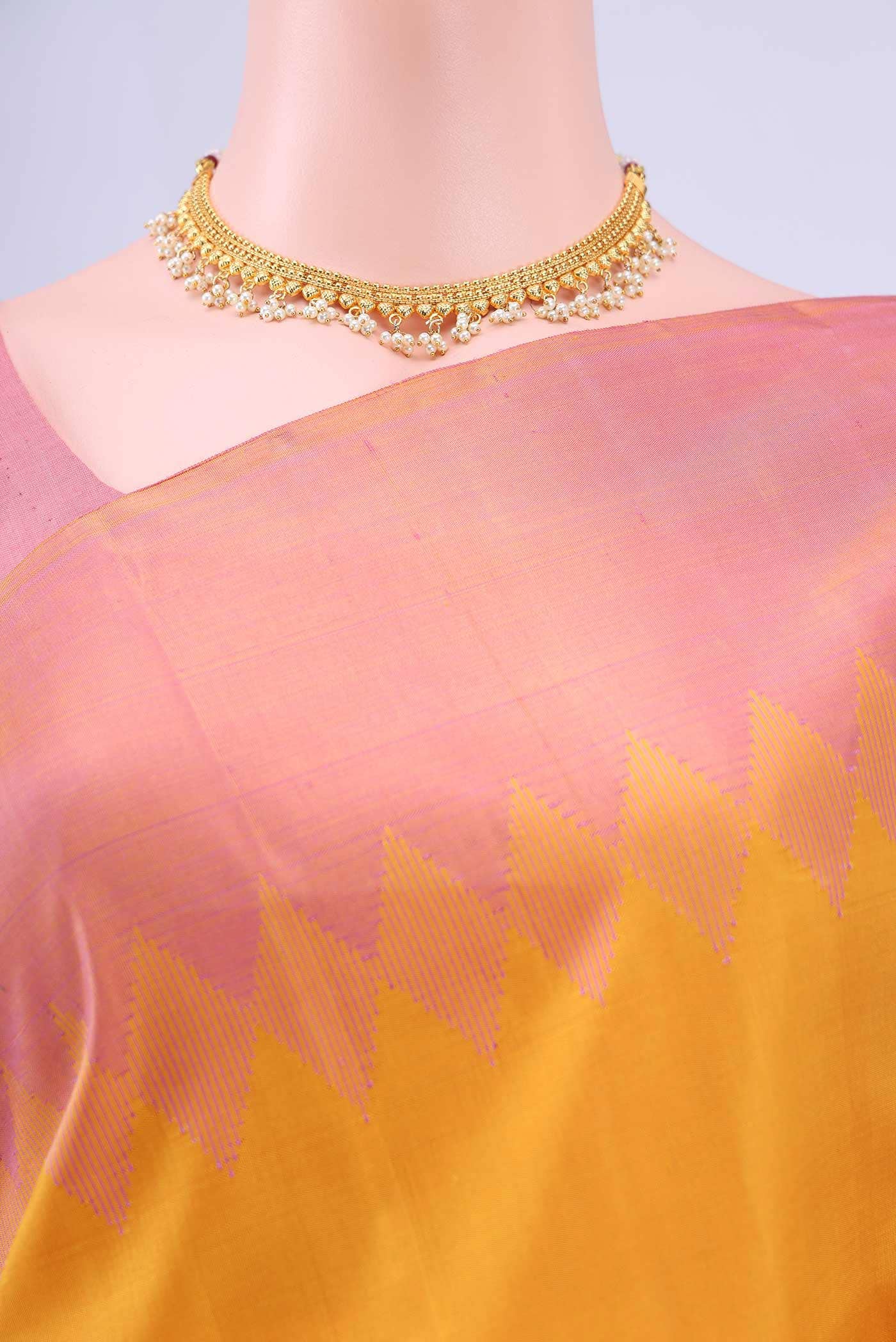Mustard Kanchipuram Silk Saree