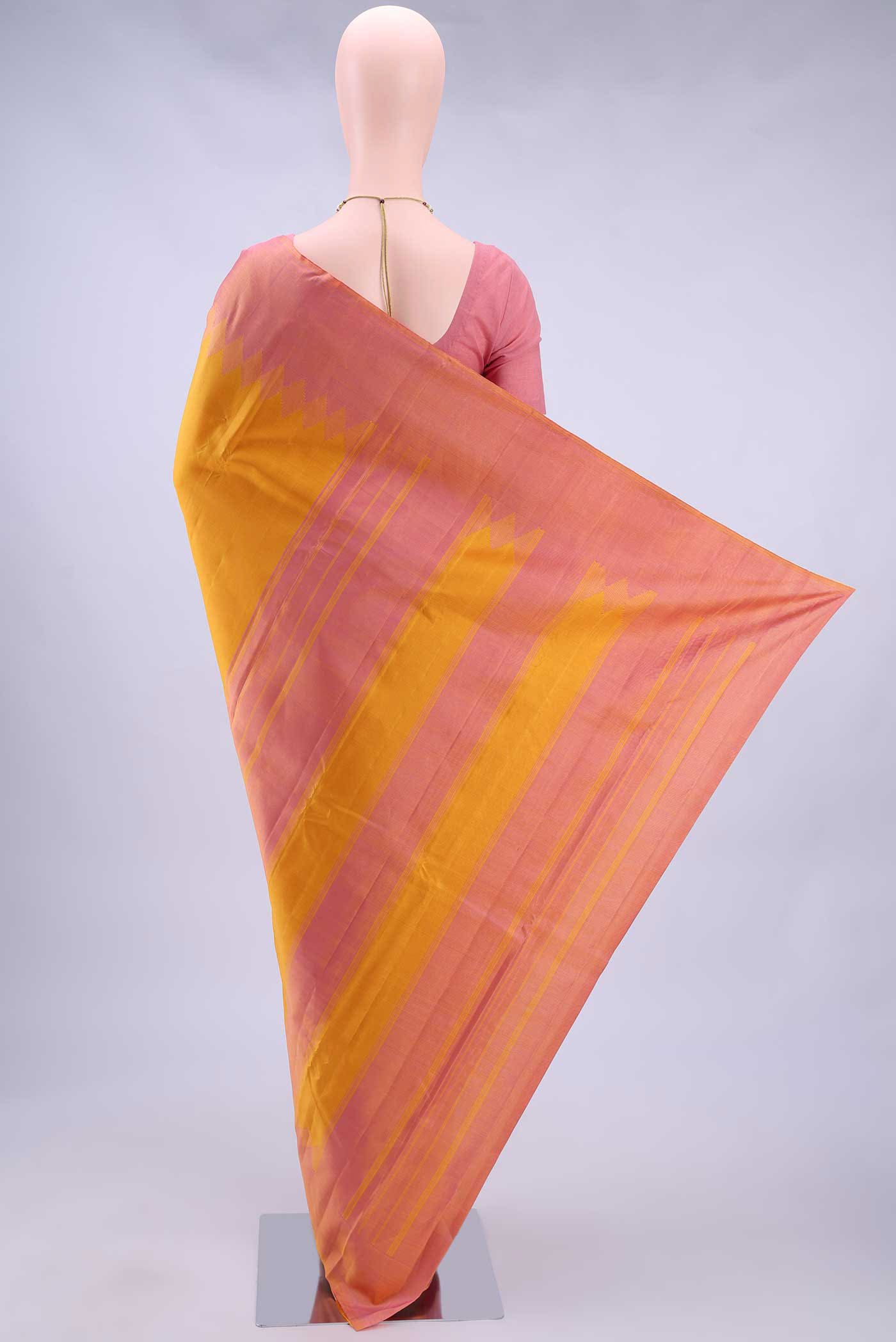 Mustard Kanchipuram Silk Saree