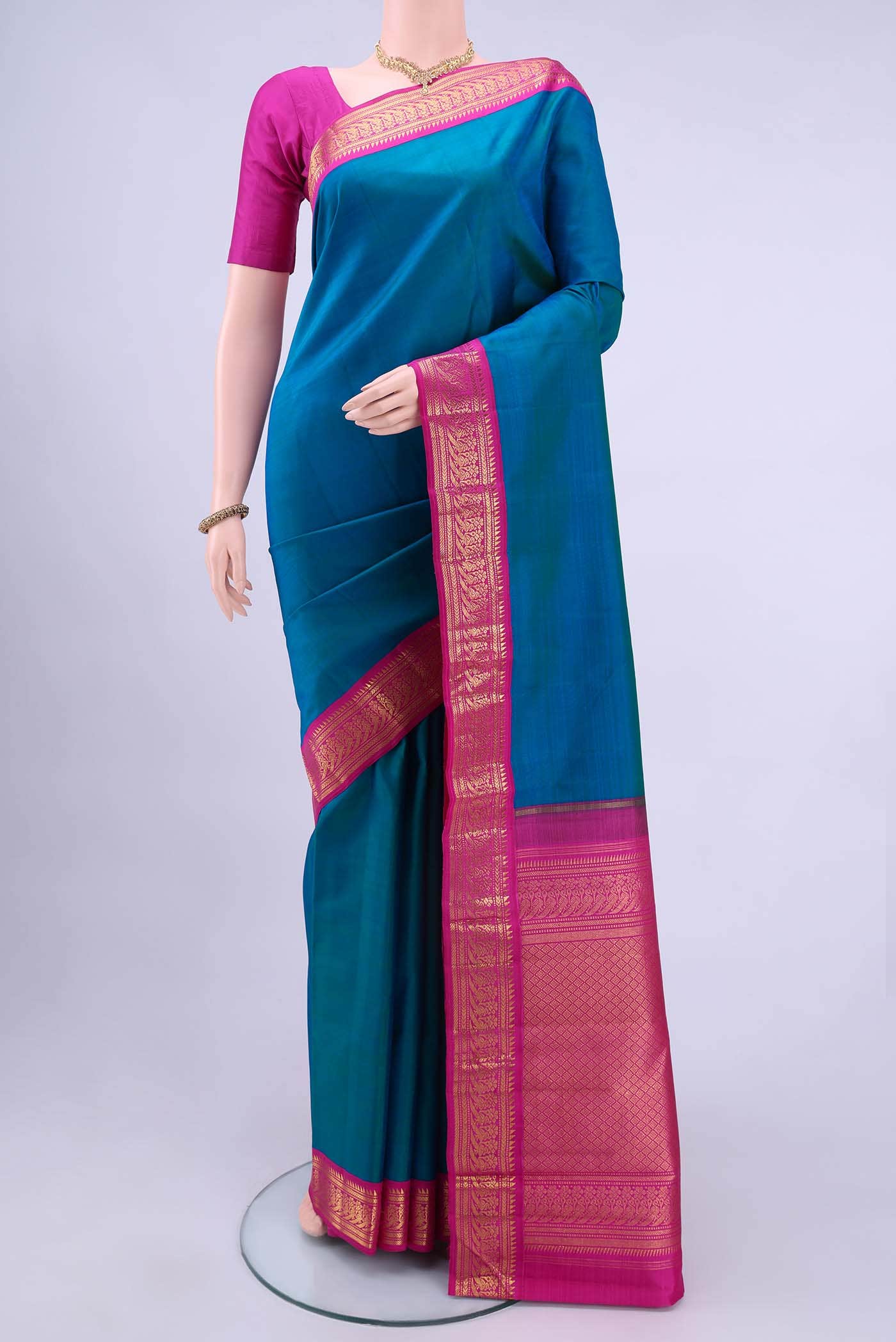 Blue Kanchipuram Silk Saree