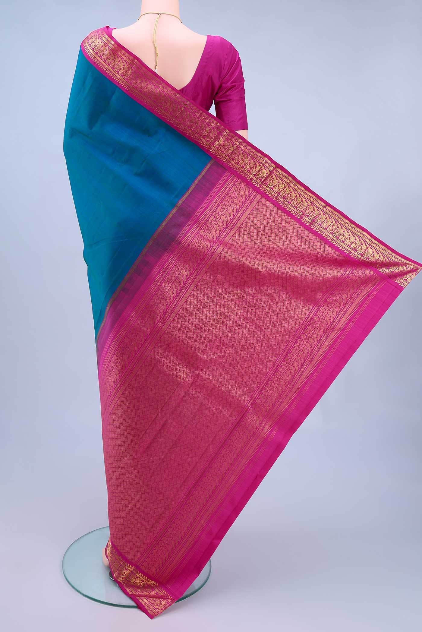 Blue Kanchipuram Silk Saree