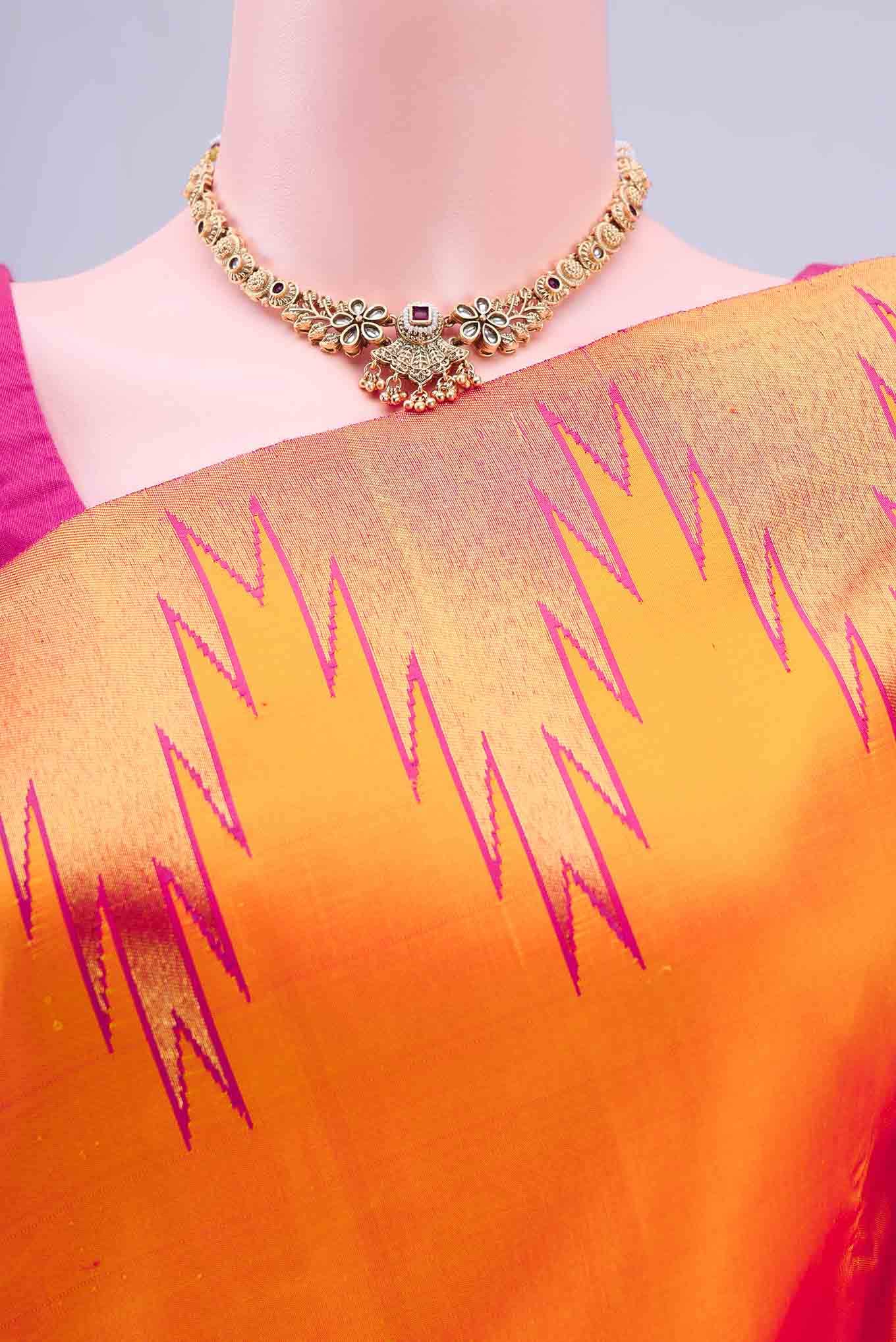 Pure Silk Pure Zari Yellow Dual Tone Kanchipuram Saree