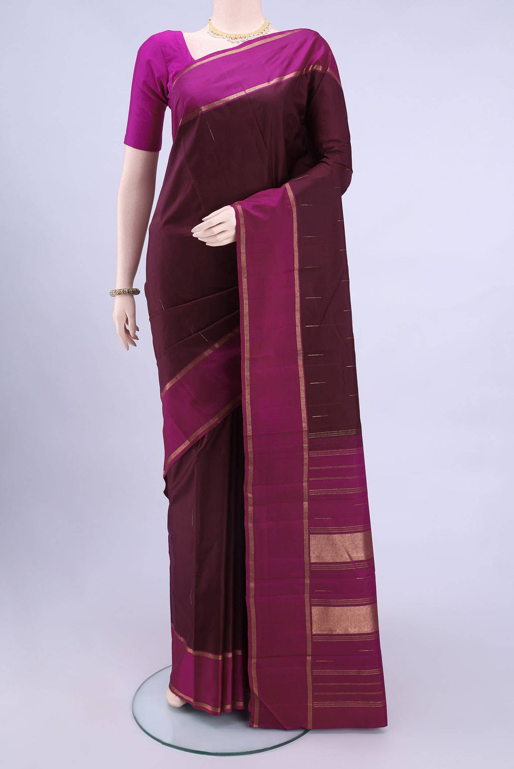 Brown Kanchipuram Silk Saree