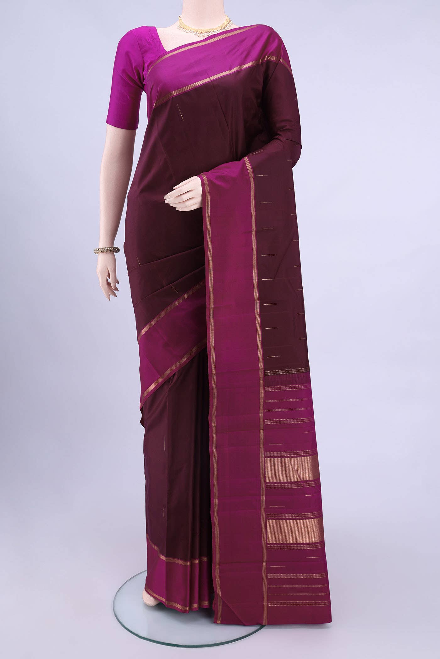 Brown Kanchipuram Silk Saree