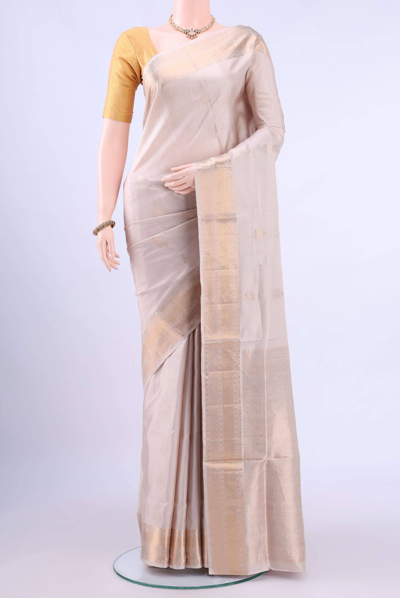 Off White Soft Silk Saree