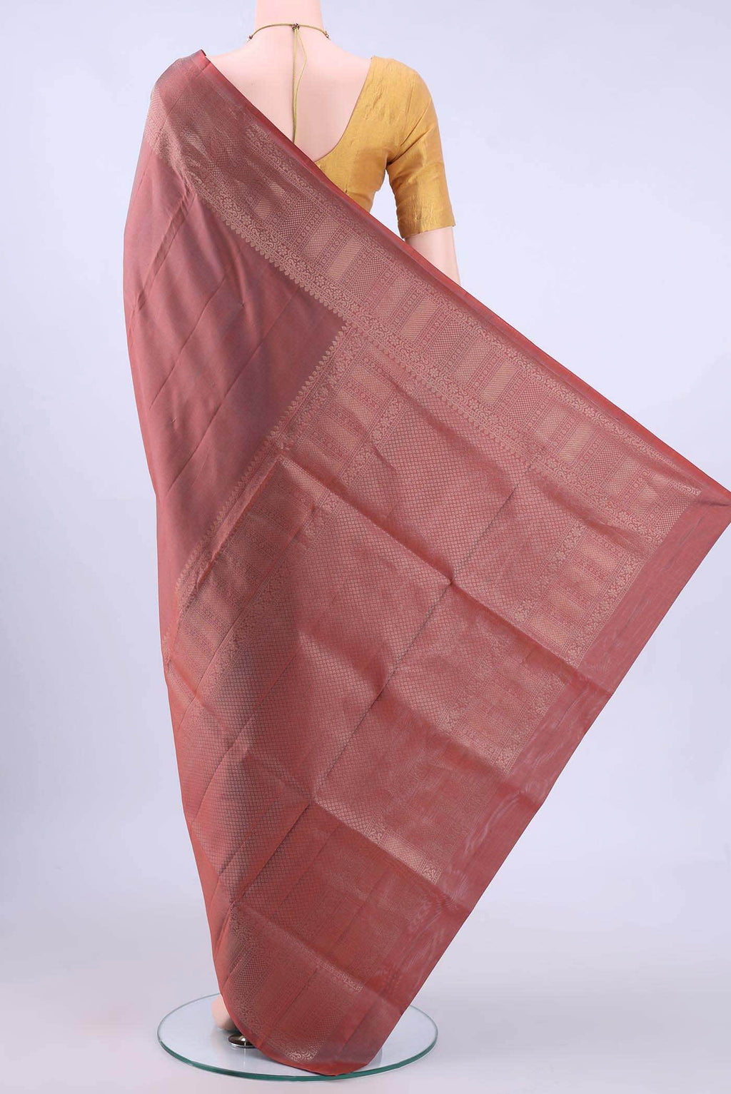 Rust Dual Tone Soft Silk Saree