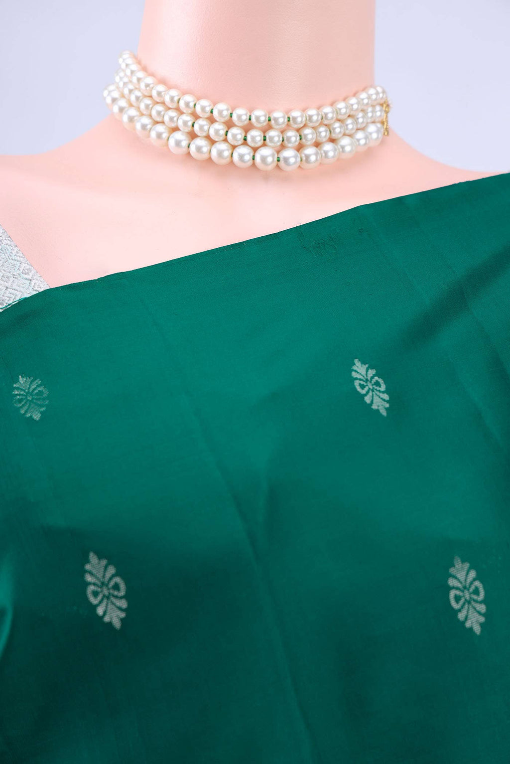 Peacock Blue Dual Tone Soft Silk Saree