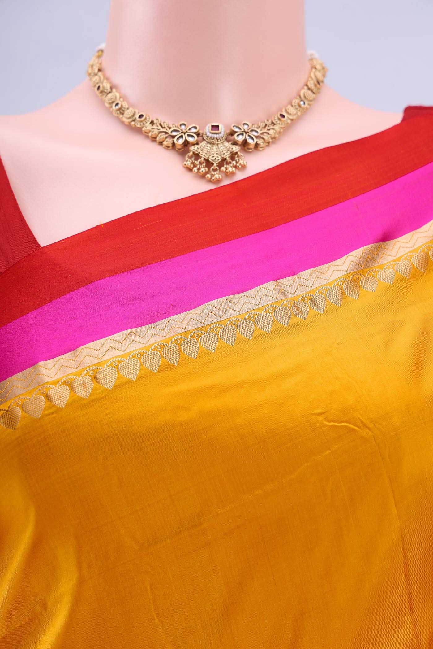 border two colour Dual Tone Banarasi Katan Silk Saree