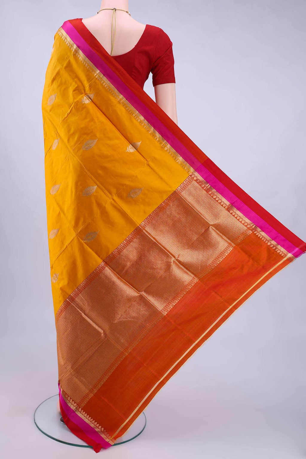 border two colour Dual Tone Banarasi Katan Silk Saree