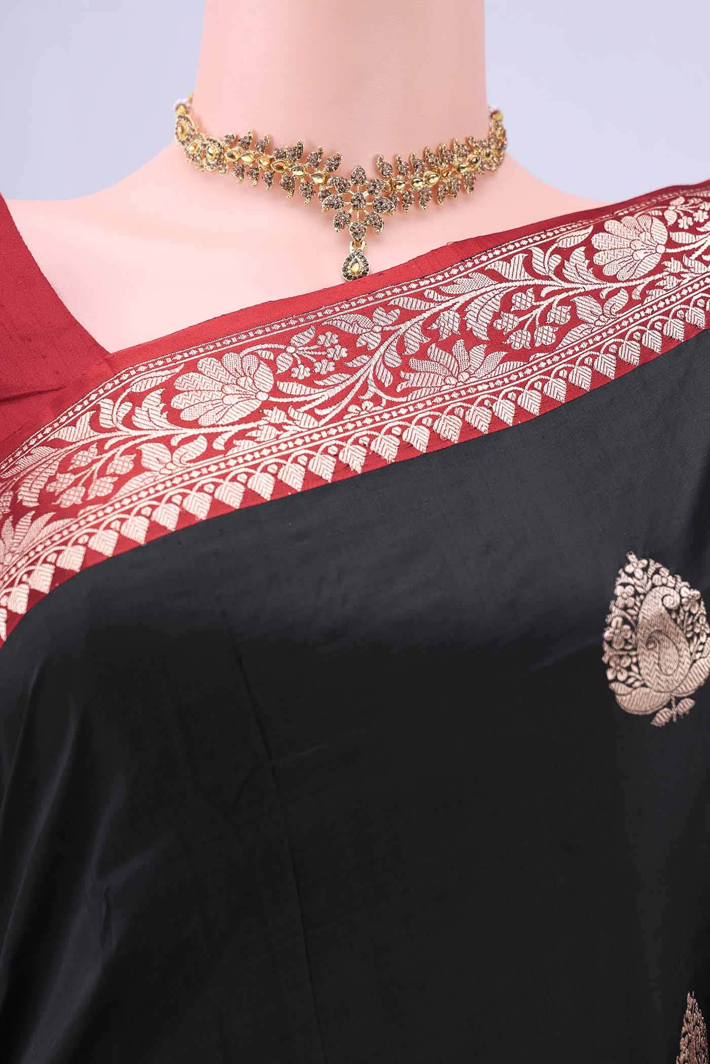 Black Organza Silk Saree