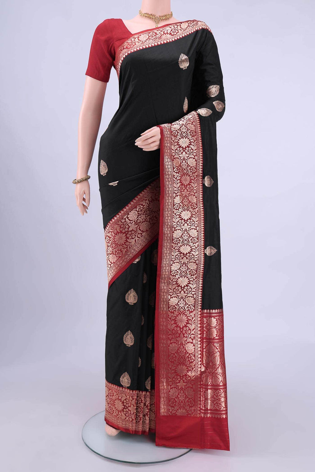 Black Organza Silk Saree