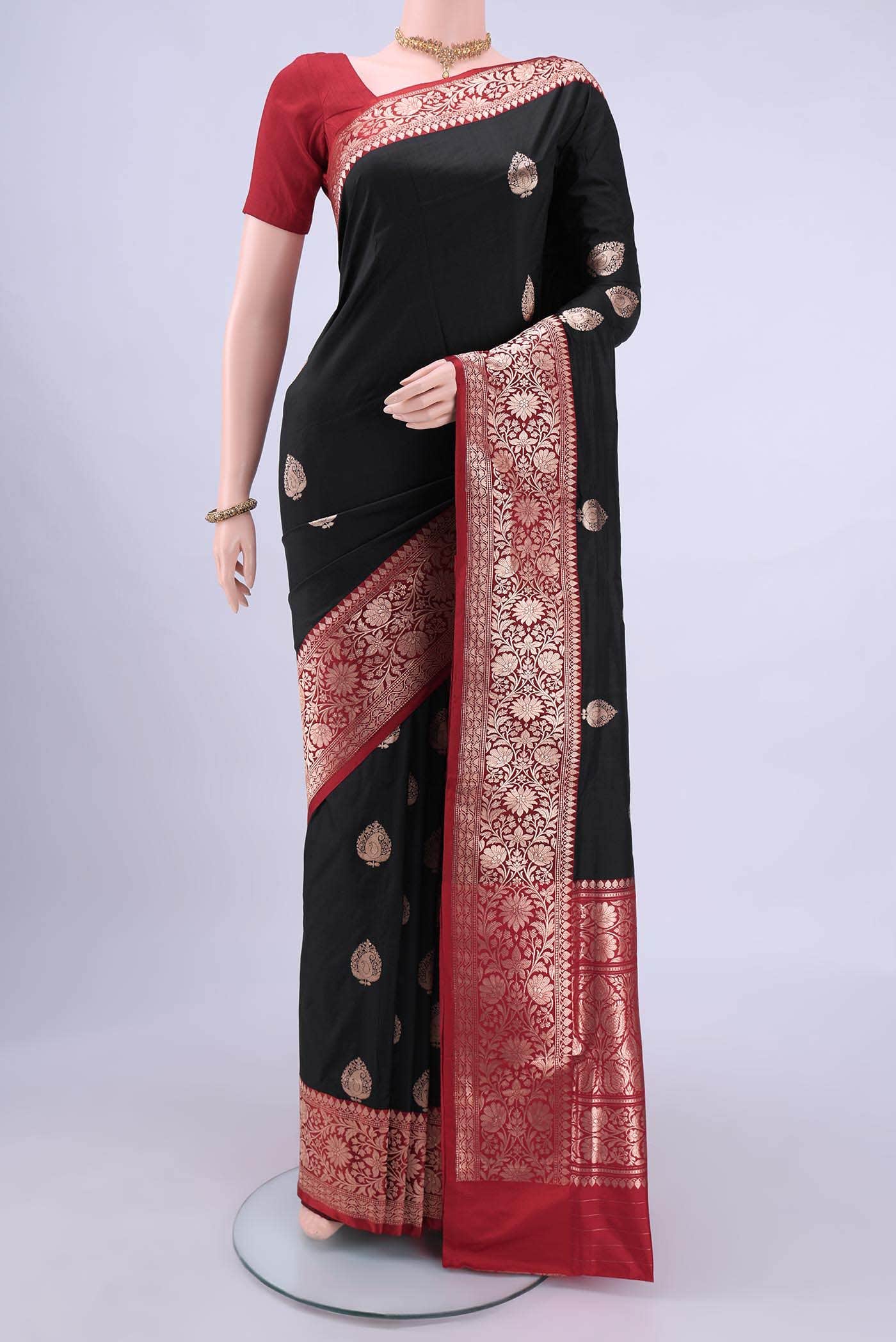 Black Organza Silk Saree