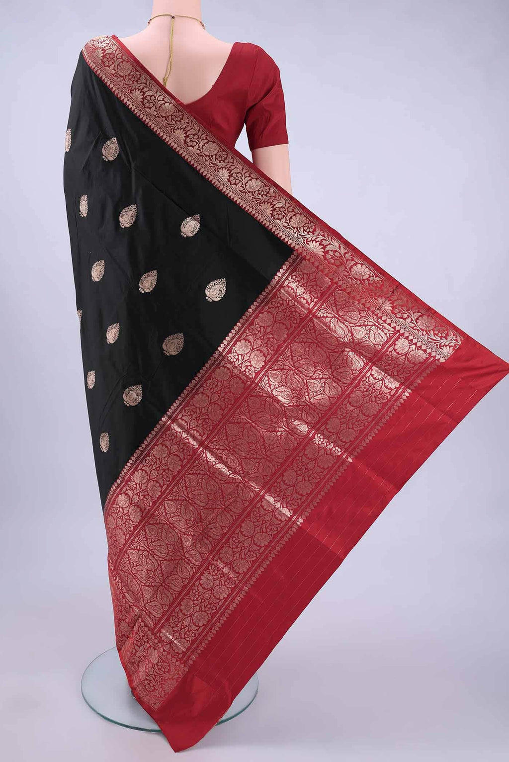 Black Organza Silk Saree
