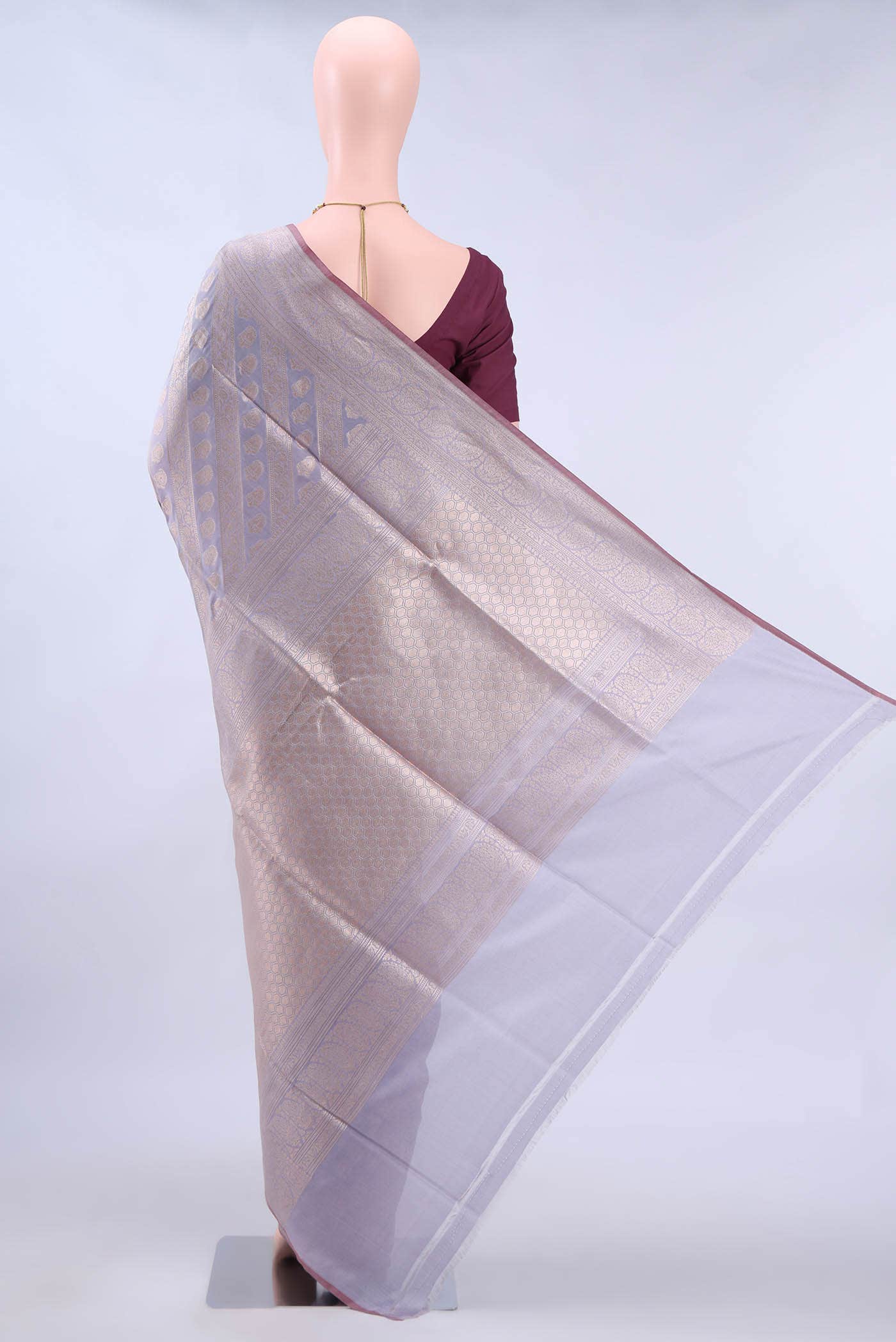 Lavender Banarasi Silk Saree