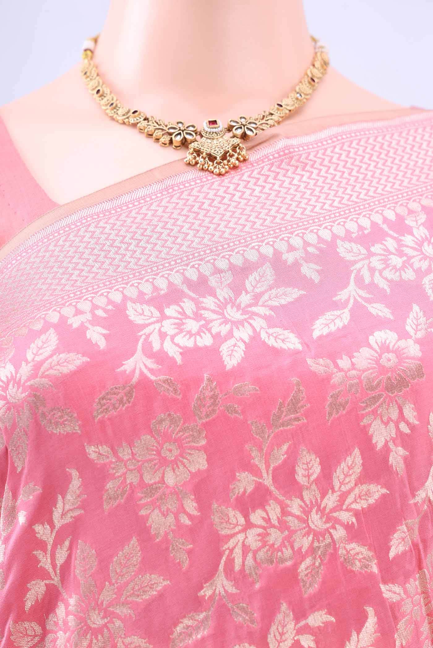 Pink Banarasi Silk Saree