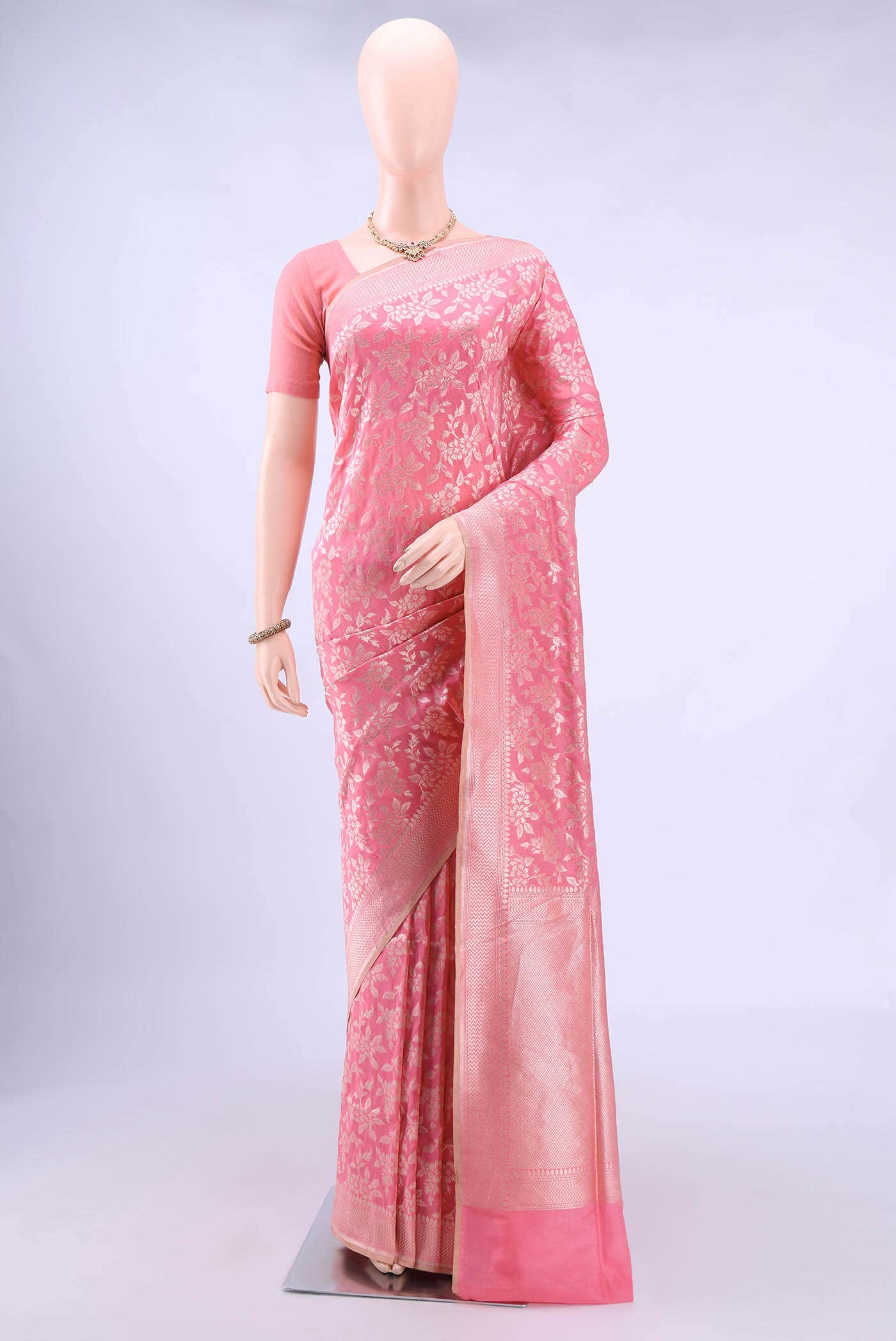 Pink Banarasi Silk Saree