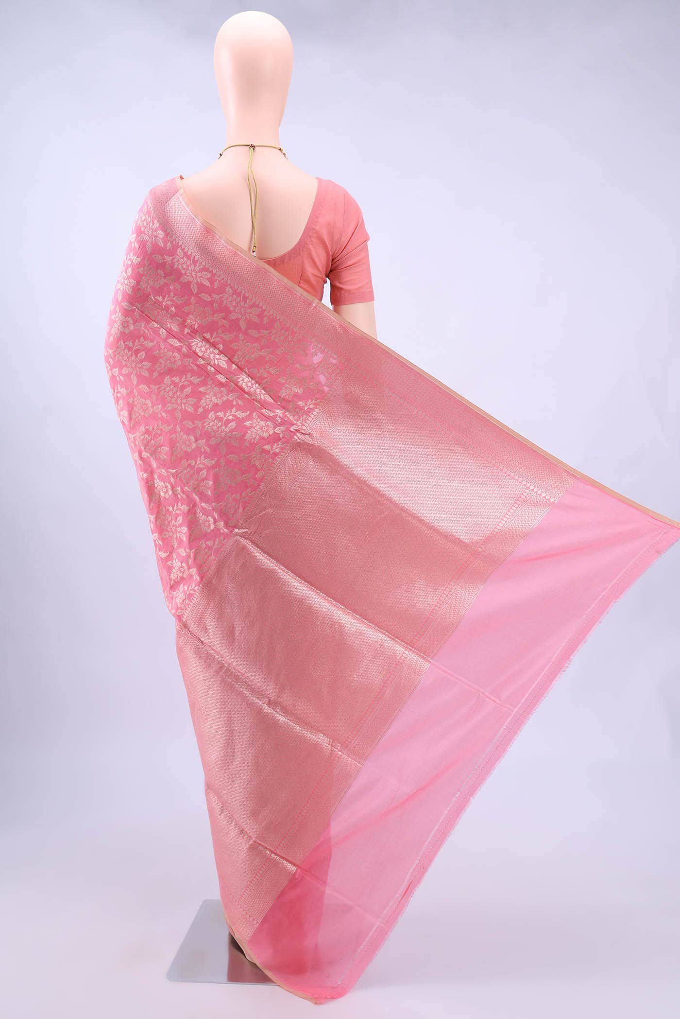 Pink Banarasi Silk Saree