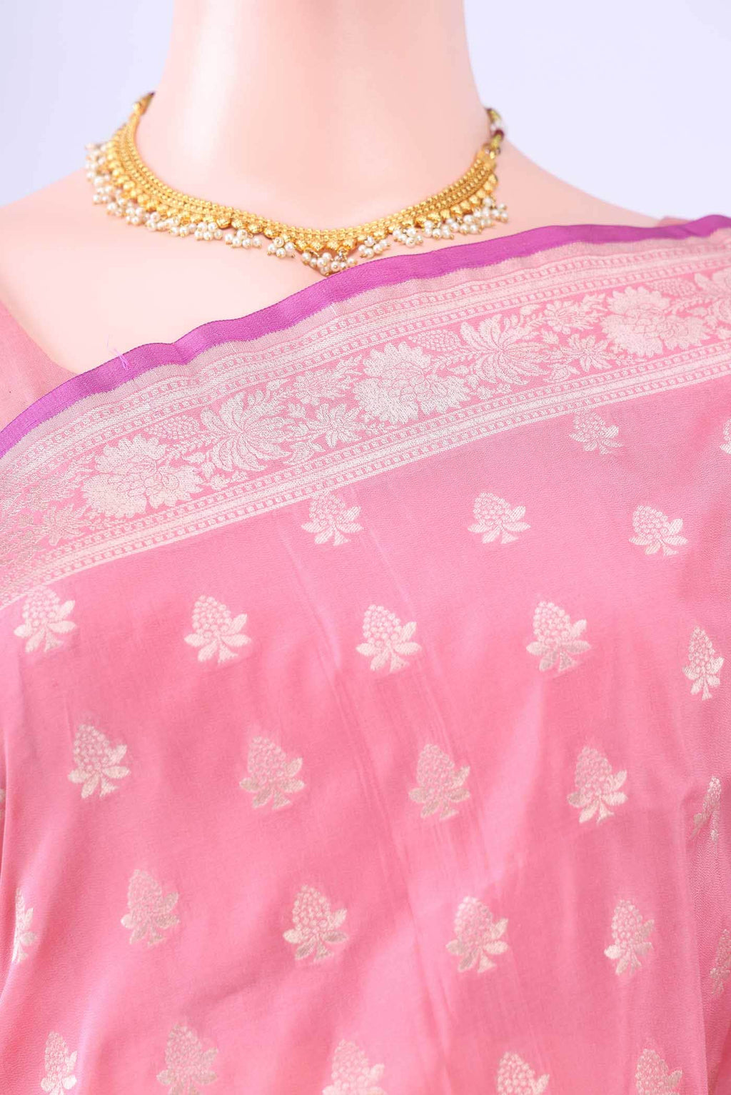 Pink Banarasi Silk Saree