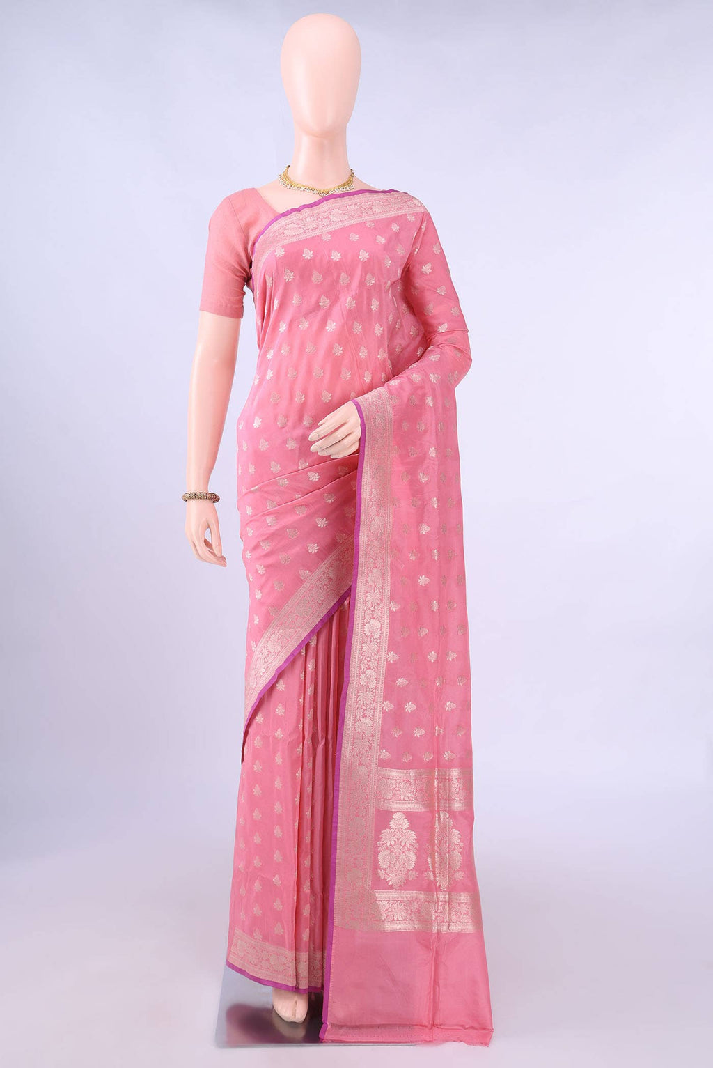 Pink Banarasi Silk Saree