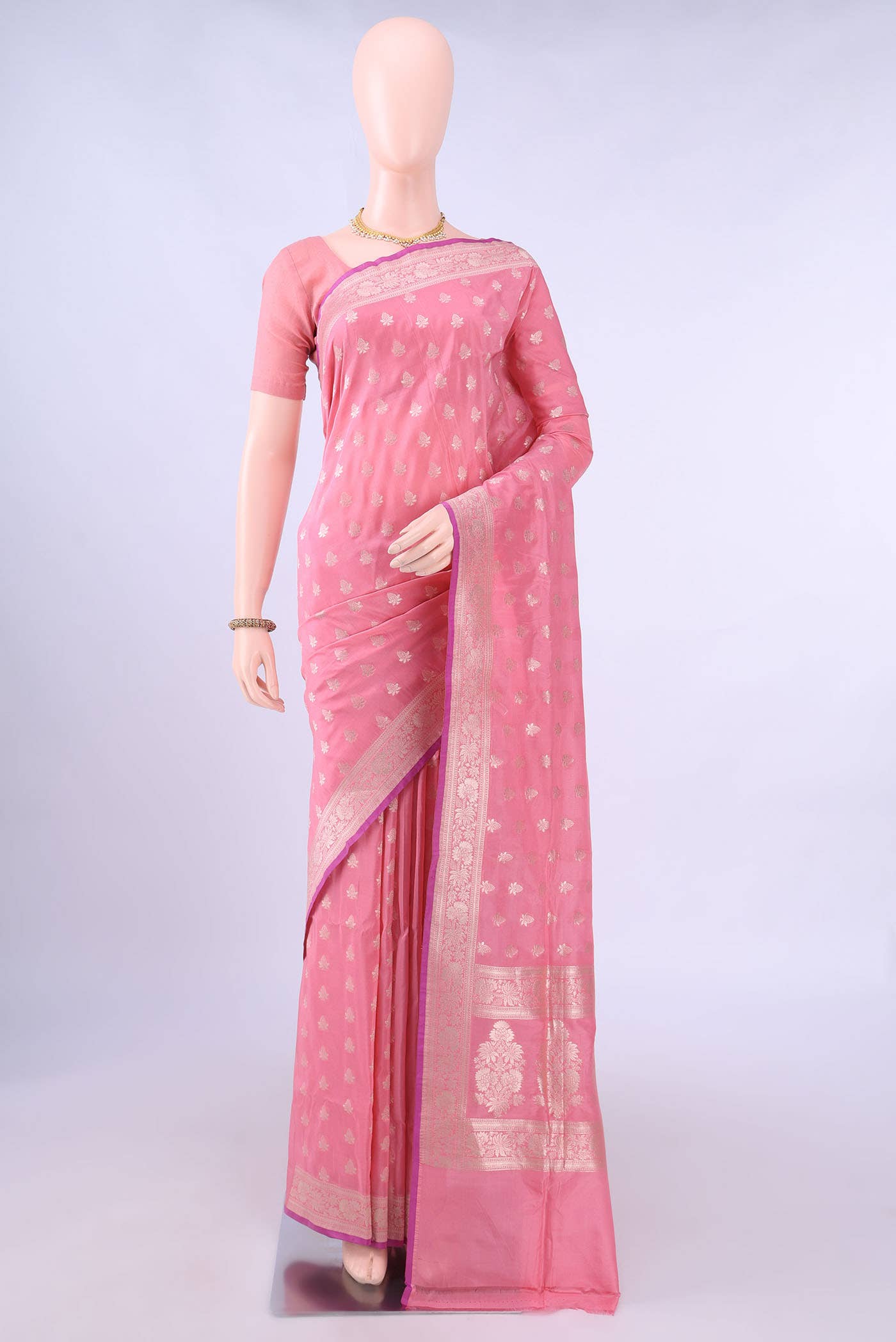 Pink Banarasi Silk Saree