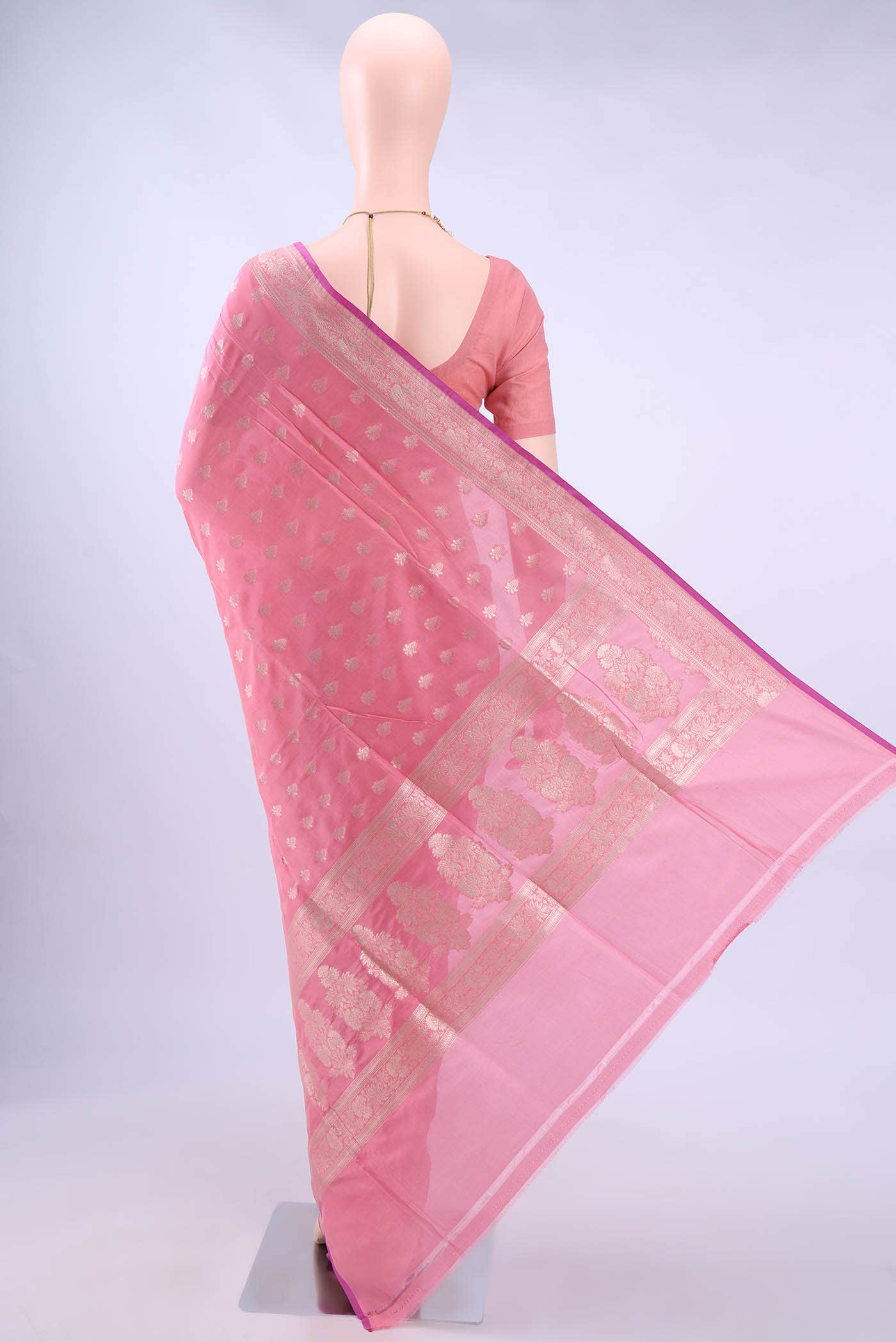 Pink Banarasi Silk Saree