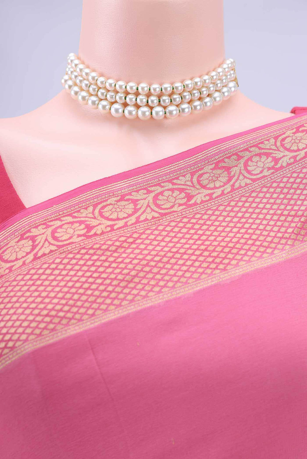 Pink Banarasi Georgette Saree